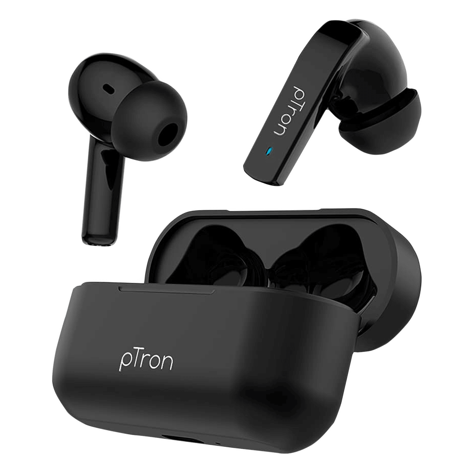 pTron Basspods 992 140318090 TWS Earbuds with Active Noise Cancellation (IPX4 Sweat & Water Resistant, 20 Hours Playback, Black) pTron Basspods 992 140318090 TWS Earbuds with Active Noise Cancellation (IPX4 Sweat & Water Resistant, 20 Hours Playback, Black)_1