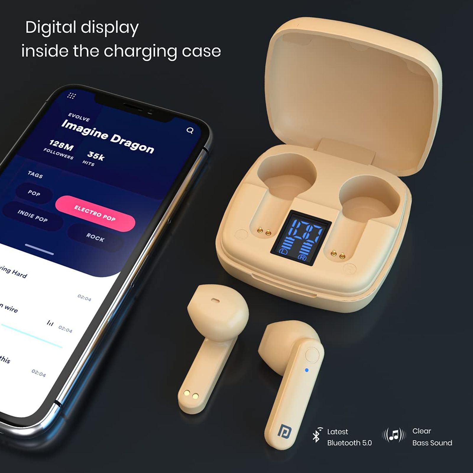 PORTRONICS Harmonics Twins S2 POR 1348 TWS Earbuds (Sweatproof & Water Resistant, 20 Hours Playback, Cream) PORTRONICS Harmonics Twins S2 POR 1348 TWS Earbuds (Sweatproof & Water Resistant, 20 Hours Playback, Cream)_11