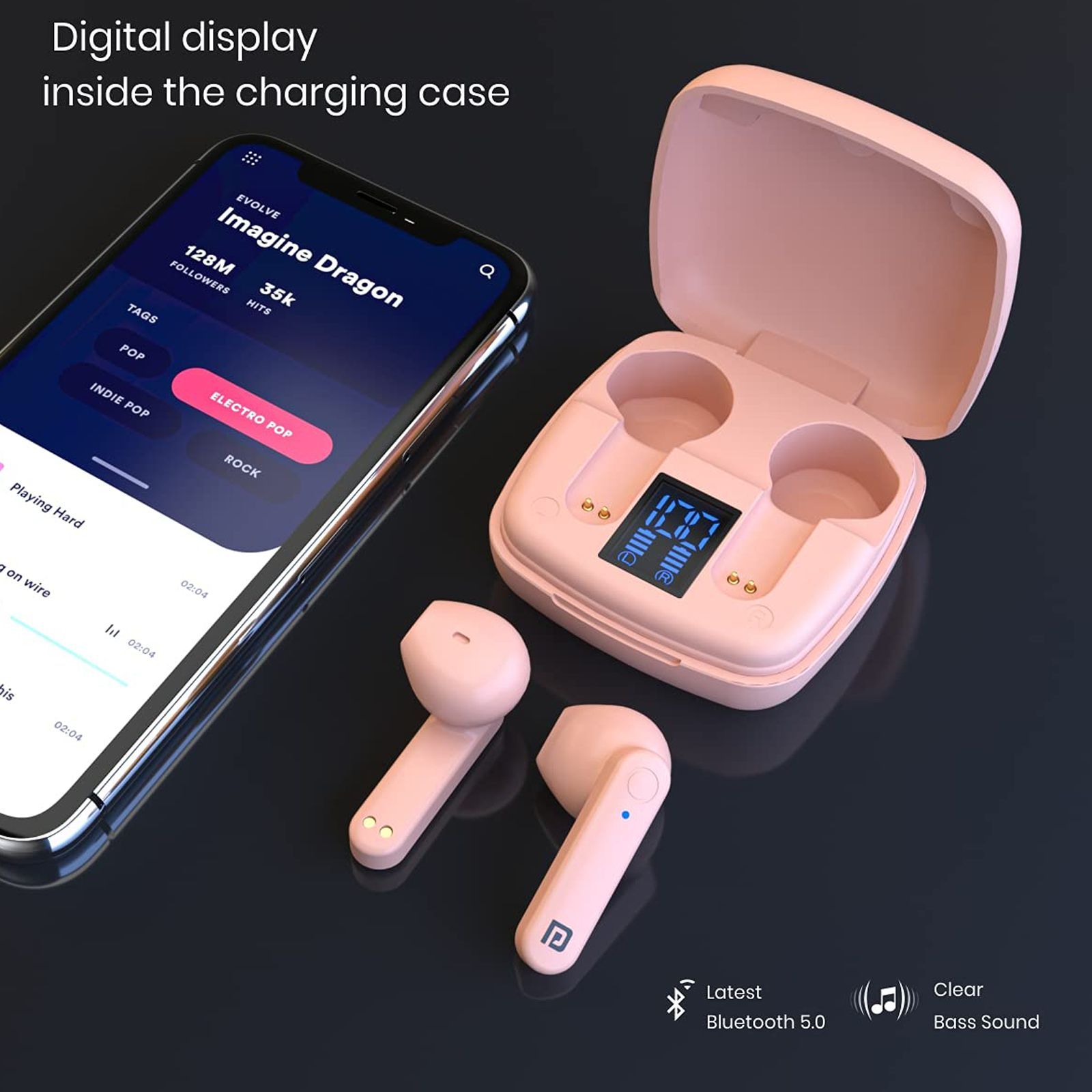 PORTRONICS Harmonics Twins S2 POR 1349 TWS Earbuds (Sweatproof & Water Resistant, 20 Hours Playback, Pink)_10