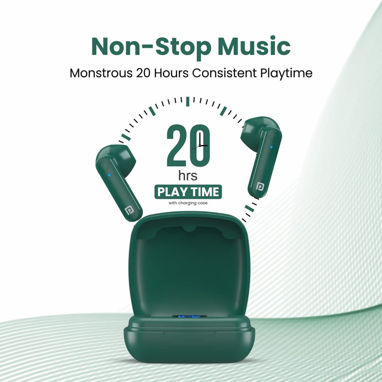 PORTRONICS Harmonics Twins S2 POR 1526 TWS Earbuds (Sweatproof & Water Resistant, 20 Hours Playback, Green)_7