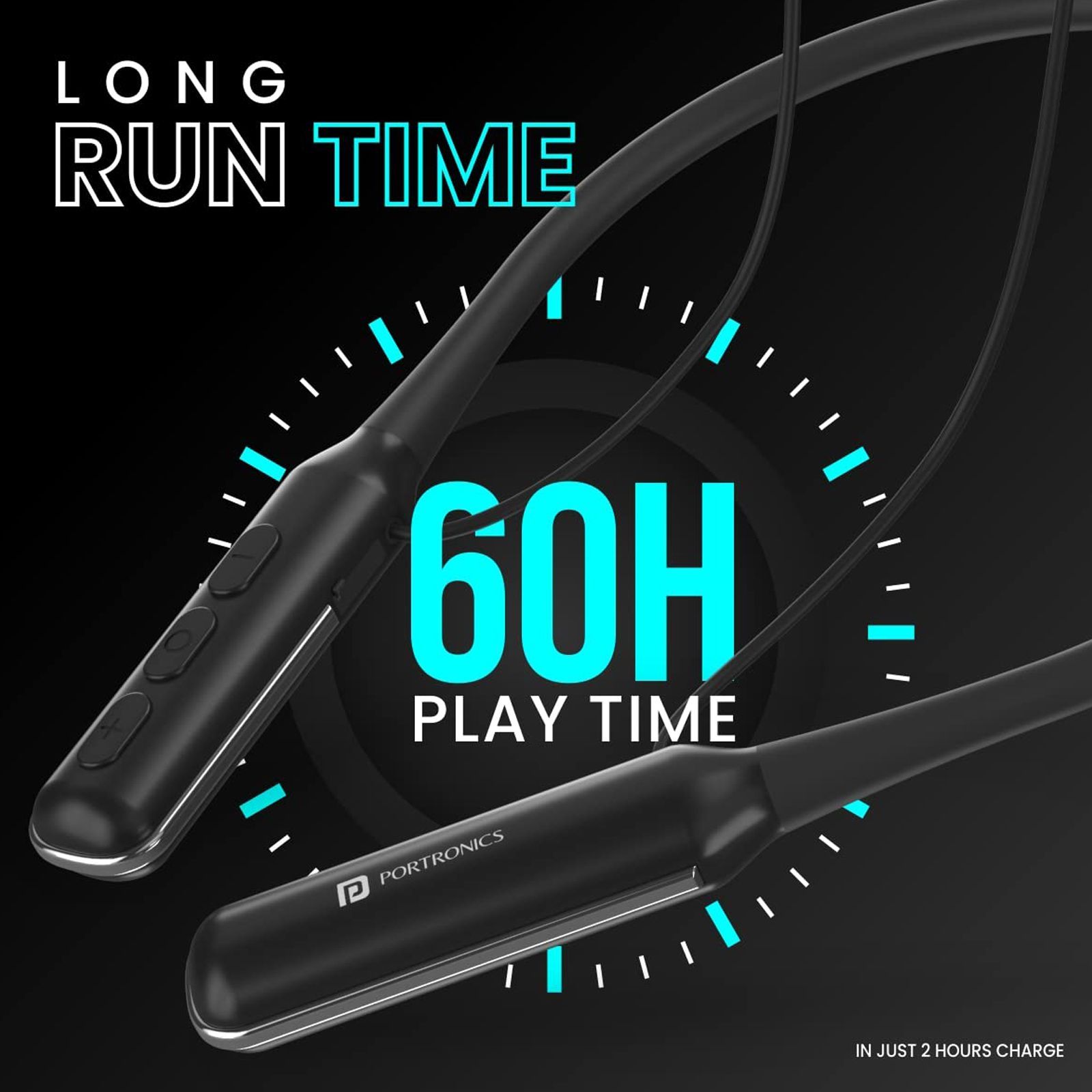 PORTRONICS Harmonics 250 POR 1552 Neckband (Splashproof, 60 Hours Playtime, Black) PORTRONICS Harmonics 250 POR 1552 Neckband (Splashproof, 60 Hours Playtime, Black)_7