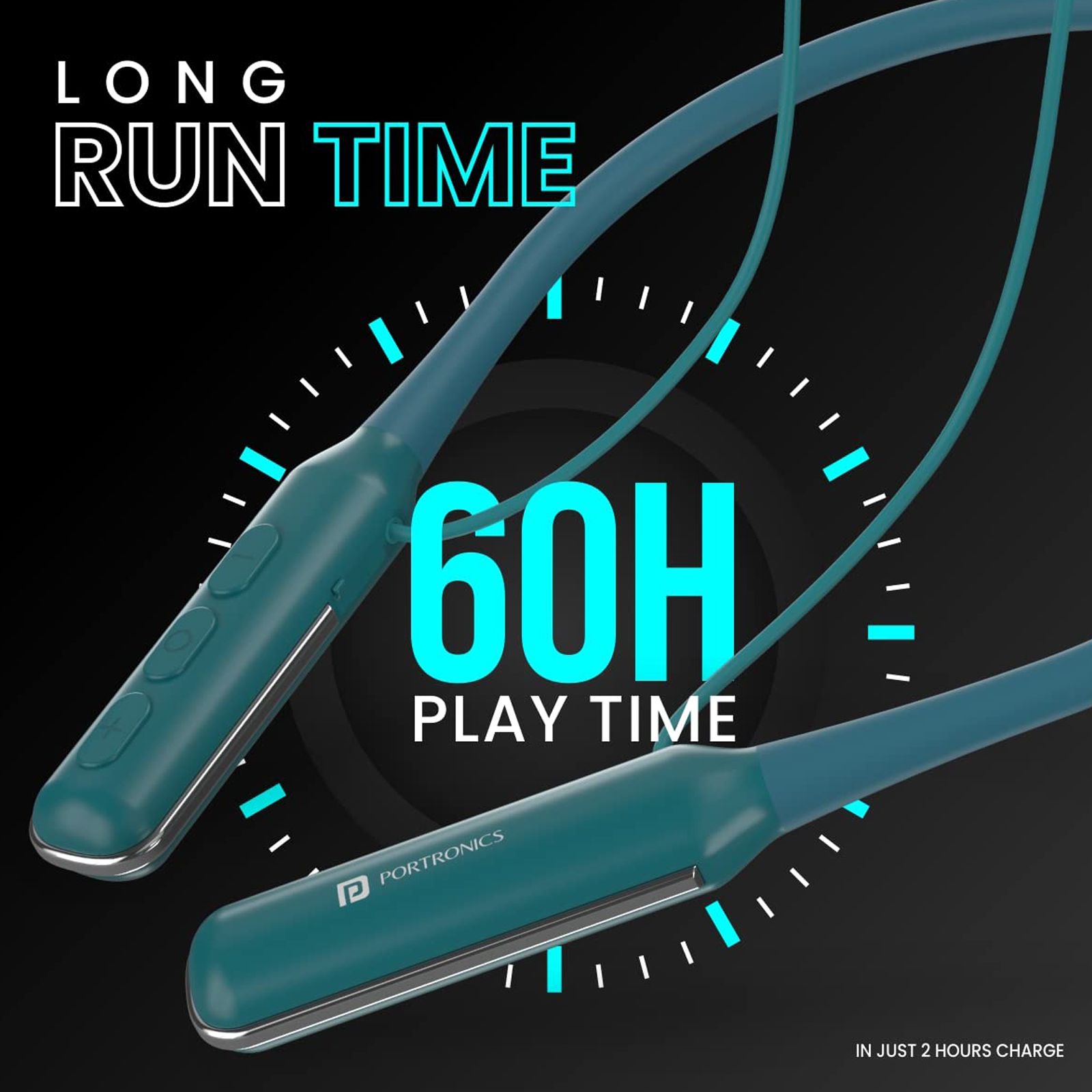 PORTRONICS Harmonics 250 POR 1553 Neckband (Water Resistant, 60 Hours Playtime, Green)_7