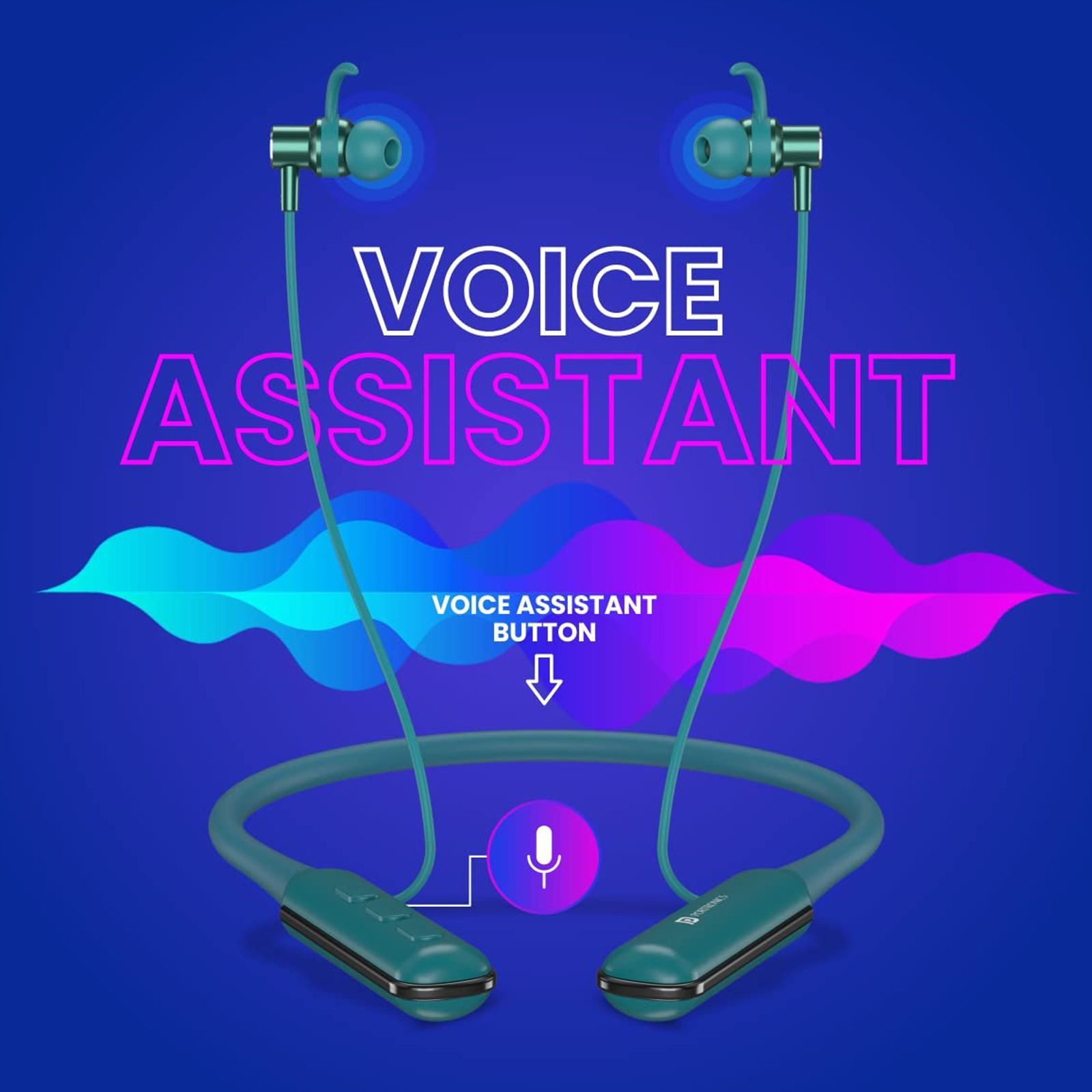 PORTRONICS Harmonics 250 POR 1553 Neckband (Water Resistant, 60 Hours Playtime, Green)_5