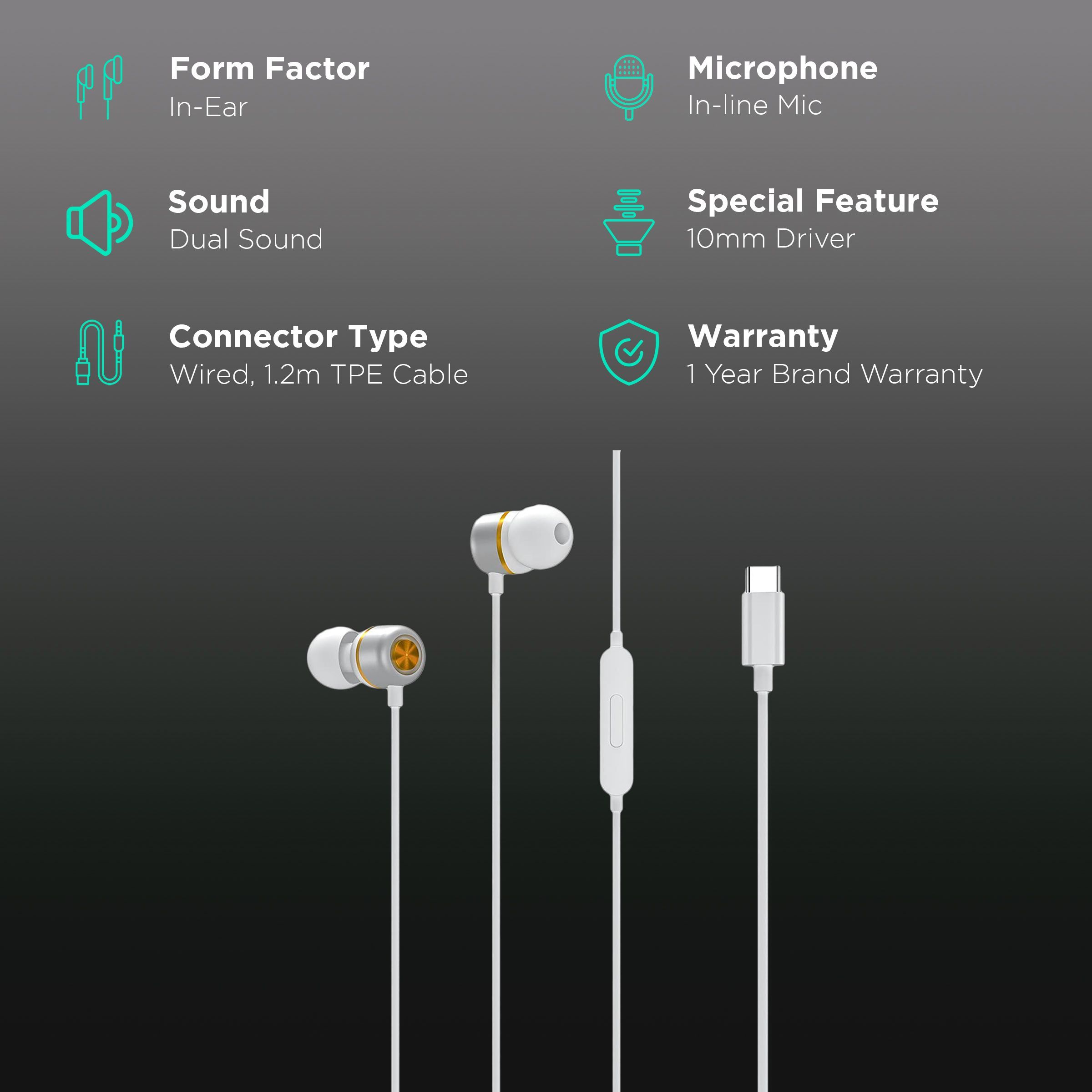 PORTRONICS Conch 20 POR 1419 Wired Earphone with Mic (In Ear, White)_2
