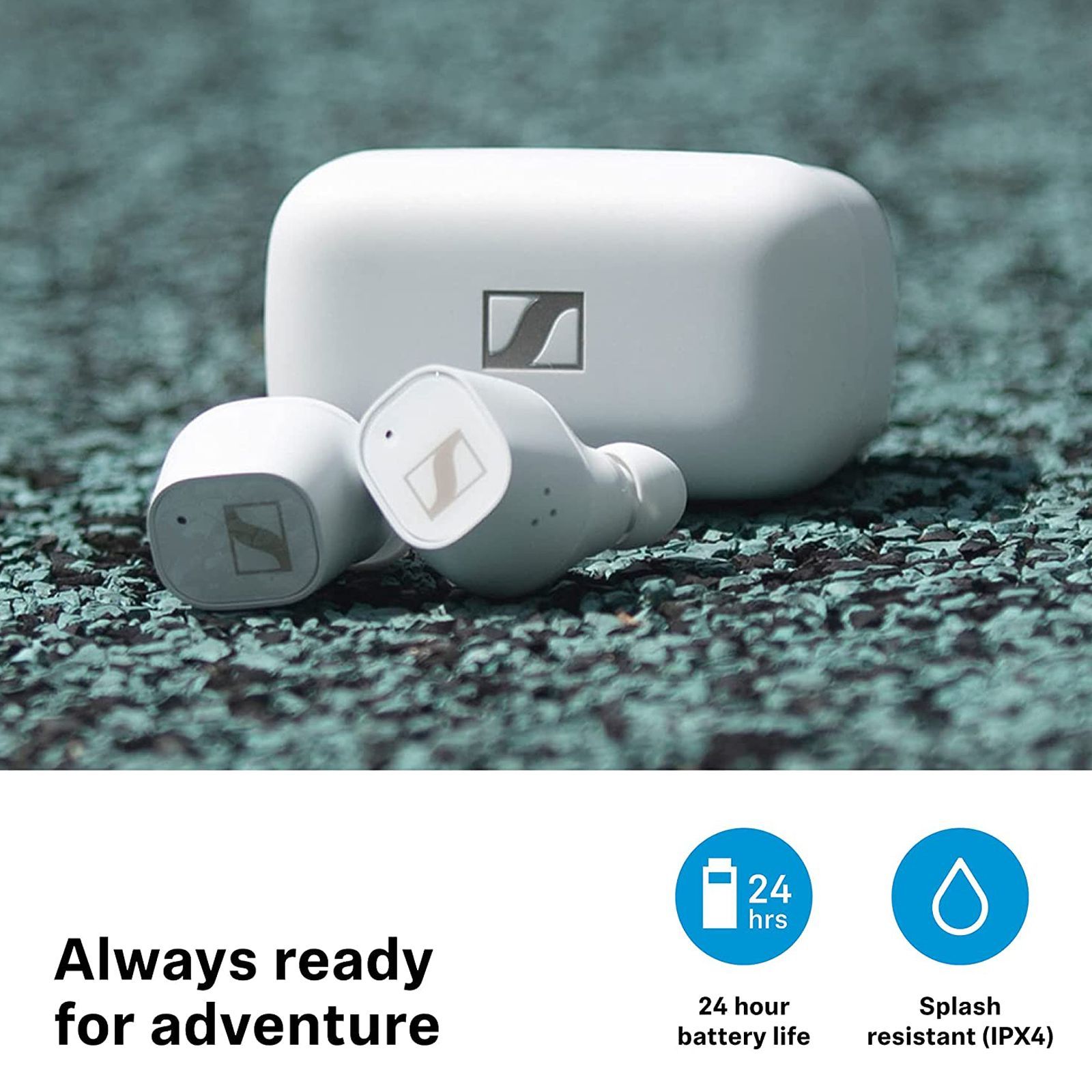 SENNHEISER CX PLUS TW1 TWS Earbuds with Active Noise Cancellation (IPX4 Splash Resistant, 24 Hours Playback, White)_4