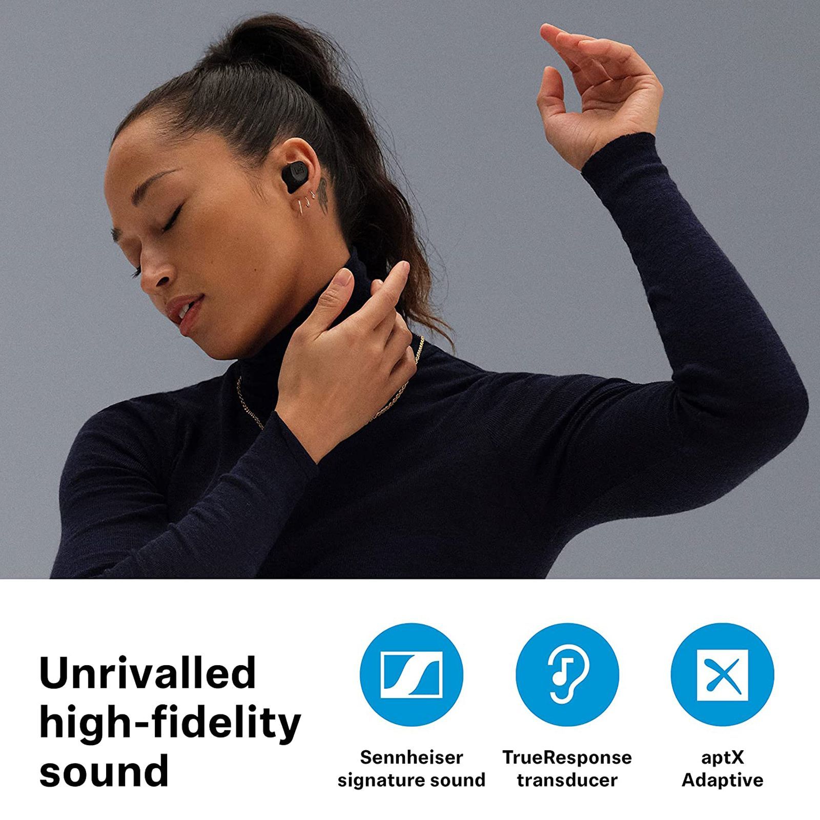 SENNHEISER MTW3 TWS Earbuds with Active Noise Cancellation (IPX4 Splash Resistant, 28 Hours Playback, Graphite)_3