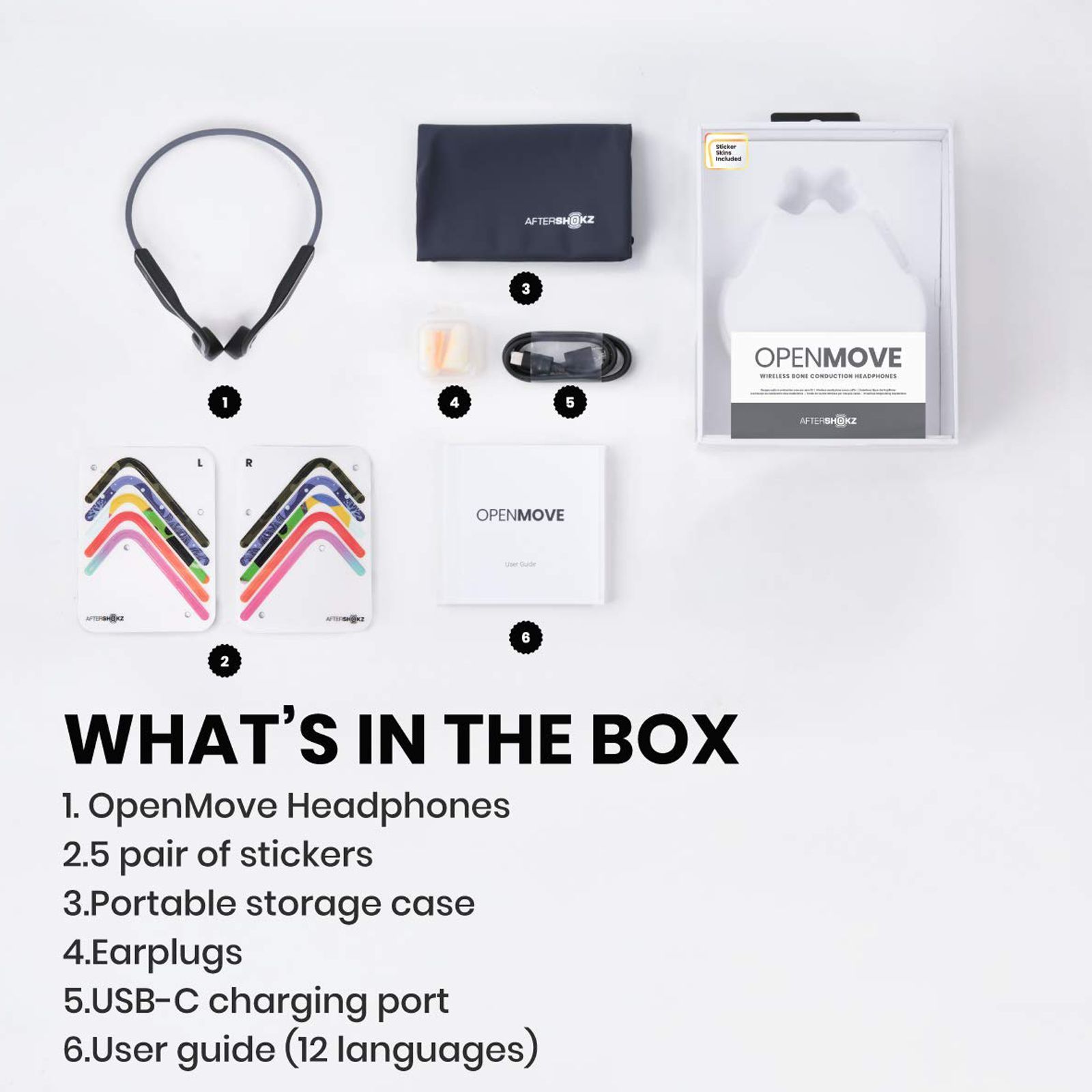 AfterShokz OpenMove Bone Conduction Bluetooth Headphone with Noise Isolation (IP55 Water Resistant, Deep Bass, Grey)_8