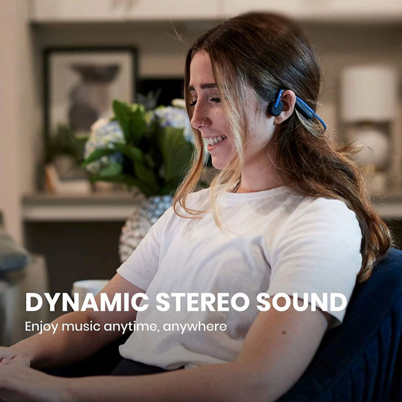 AfterShokz OpenMove Bone Conduction Bluetooth Headphone with Noise Isolation (IP55 Water Resistant, Deep Bass, Blue)_4