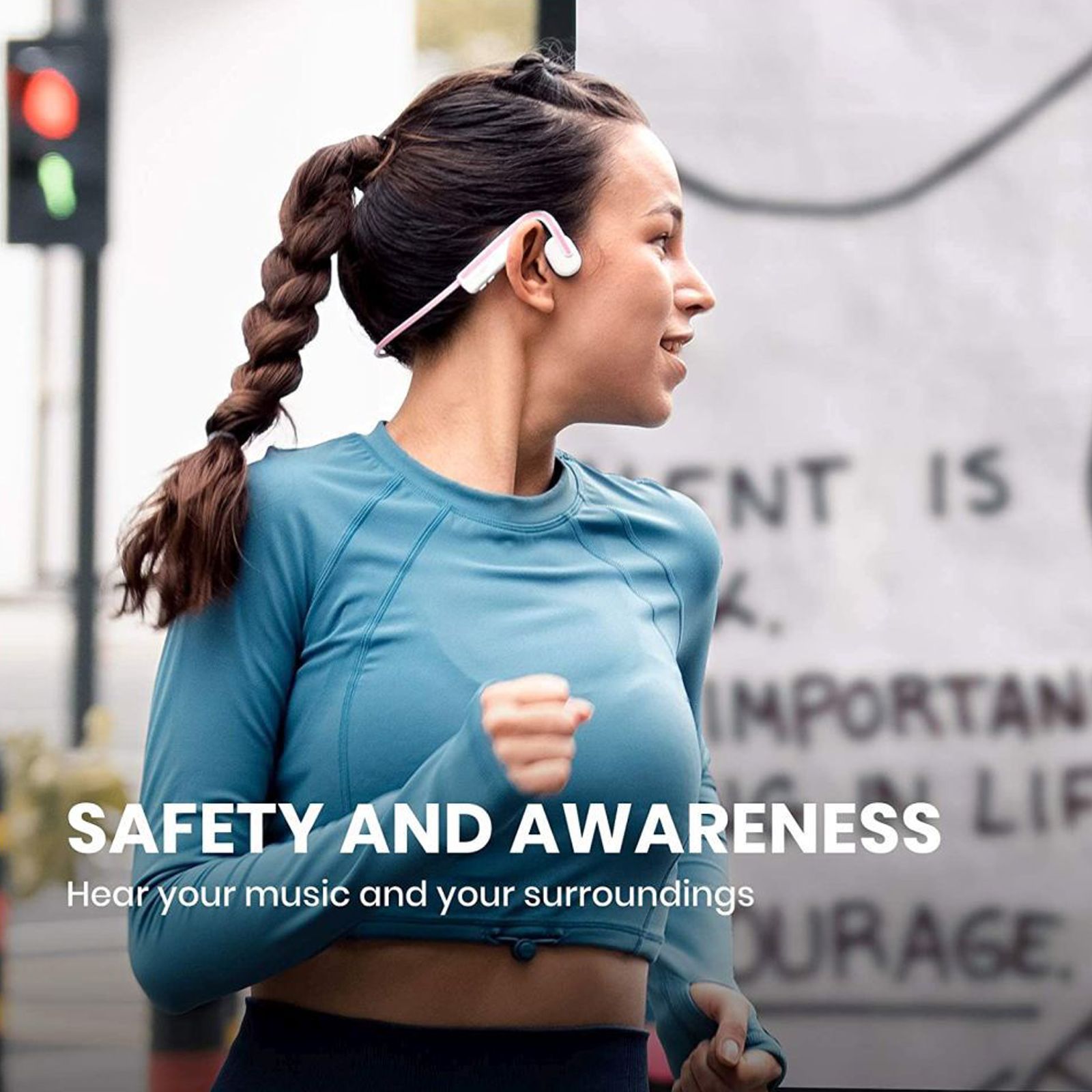 AfterShokz OpenMove Bone Conduction Bluetooth Headphone with Noise Isolation (IP55 Water Resistant, Deep Bass, Pink) AfterShokz OpenMove Bone Conduction Bluetooth Headphone with Noise Isolation (IP55 Water Resistant, Deep Bass, Pink)_3