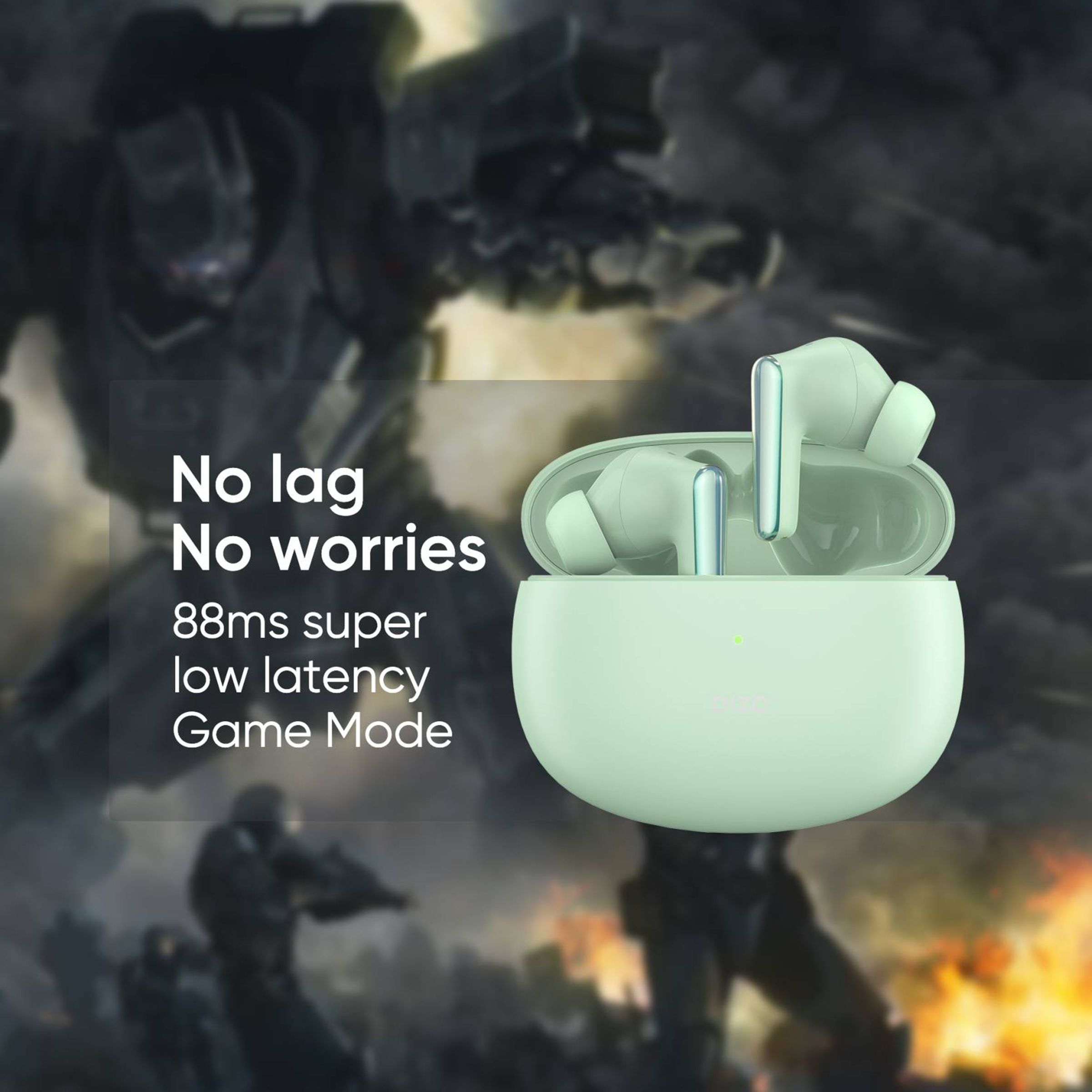 DIZO by realme TechLife Buds Z 790100603 TWS Earbuds with Passive Noise Cancellation (IPX4 Sweat & Water Resistant, 16 Hours Playback, Leaf)_14