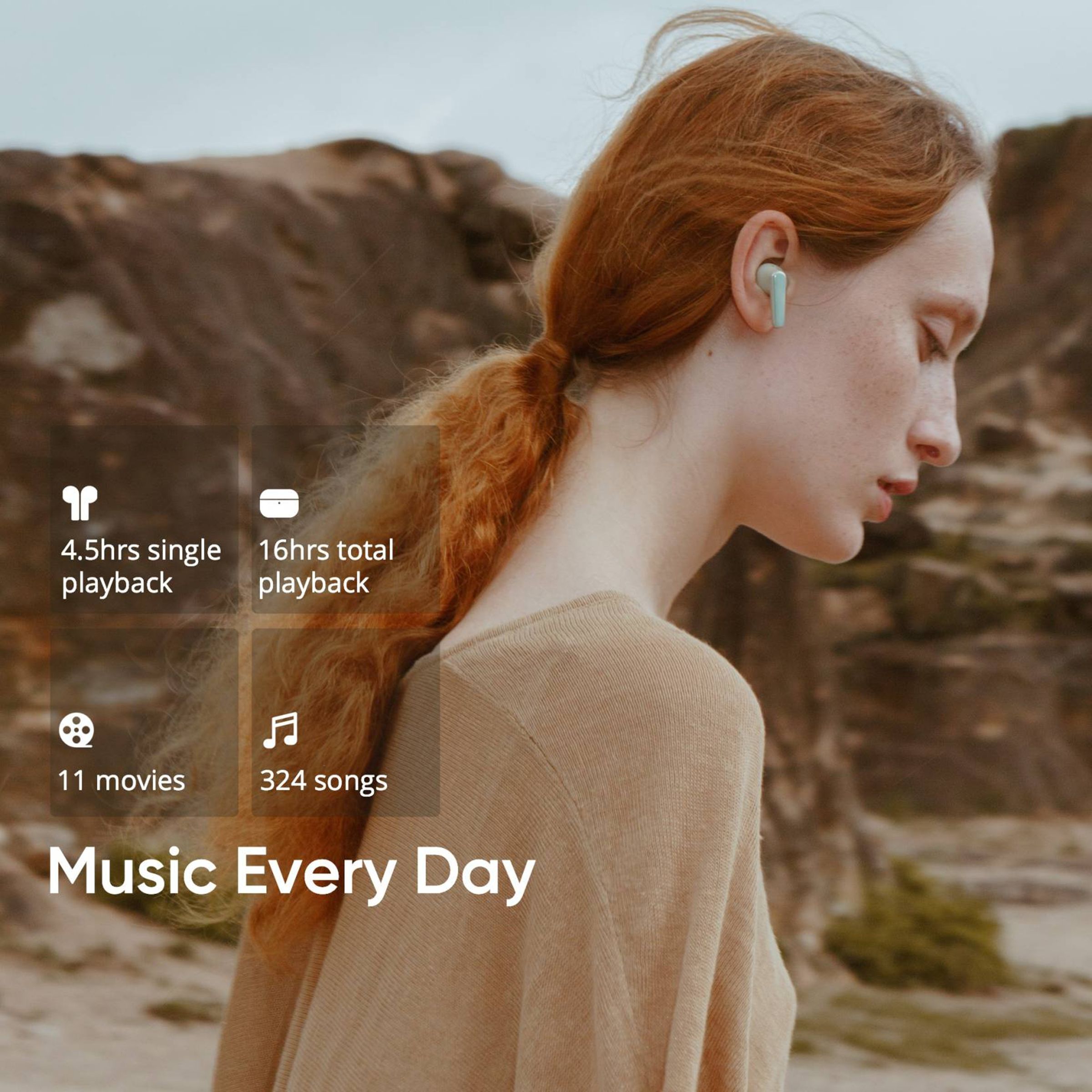 DIZO by realme TechLife Buds Z 790100603 TWS Earbuds with Passive Noise Cancellation (IPX4 Sweat & Water Resistant, 16 Hours Playback, Leaf)_3