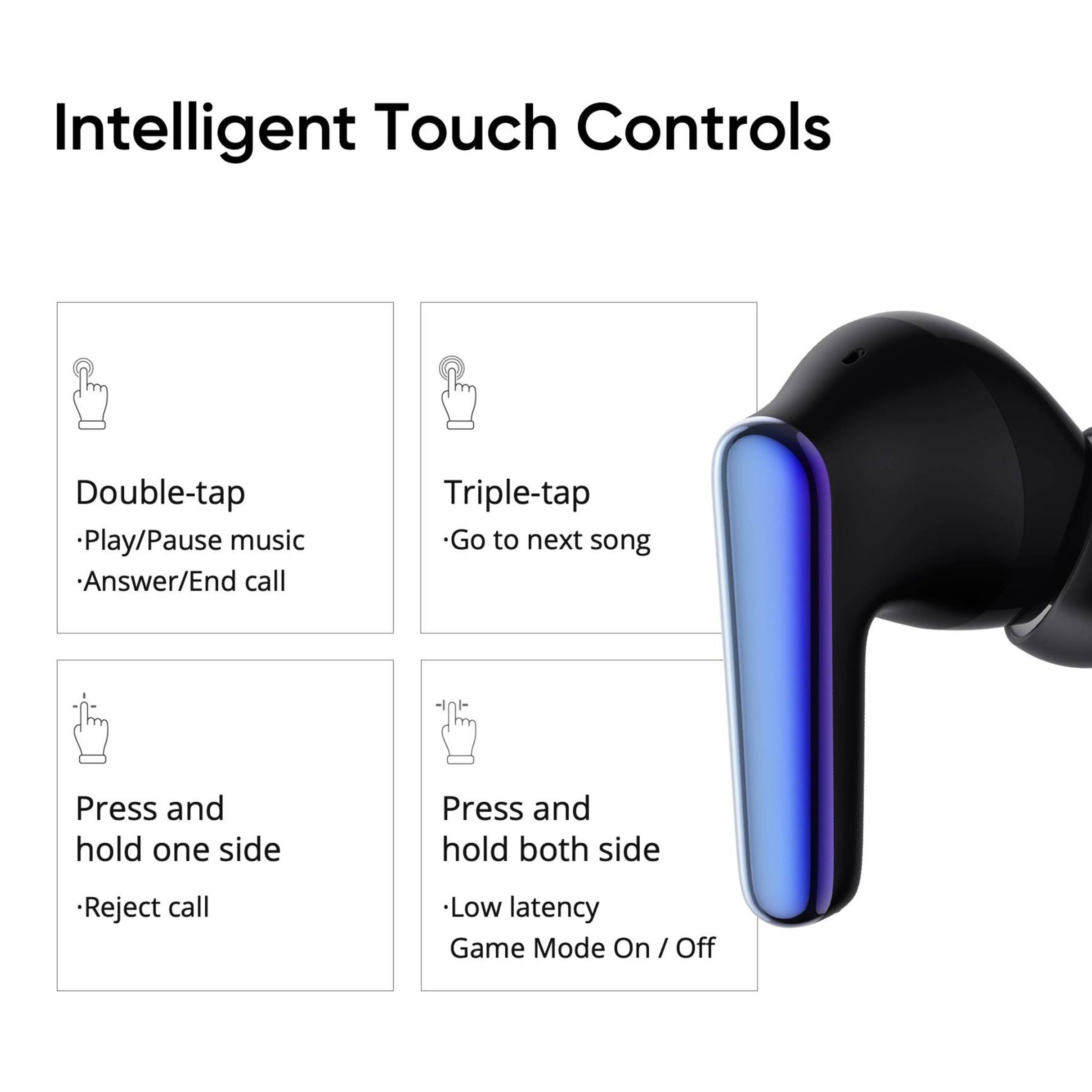 DIZO by realme TechLife Buds Z 790100601 TWS Earbuds with Passive Noise Cancellation (IPX4 Sweat & Water Resistant, 16 Hours Playback, Onyx)_5