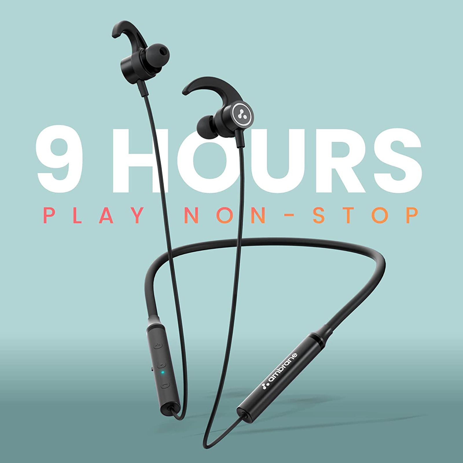 ambrane BassBand Active Neckband (IPX4 Water Resistant, Immersive Sound, Black)_6