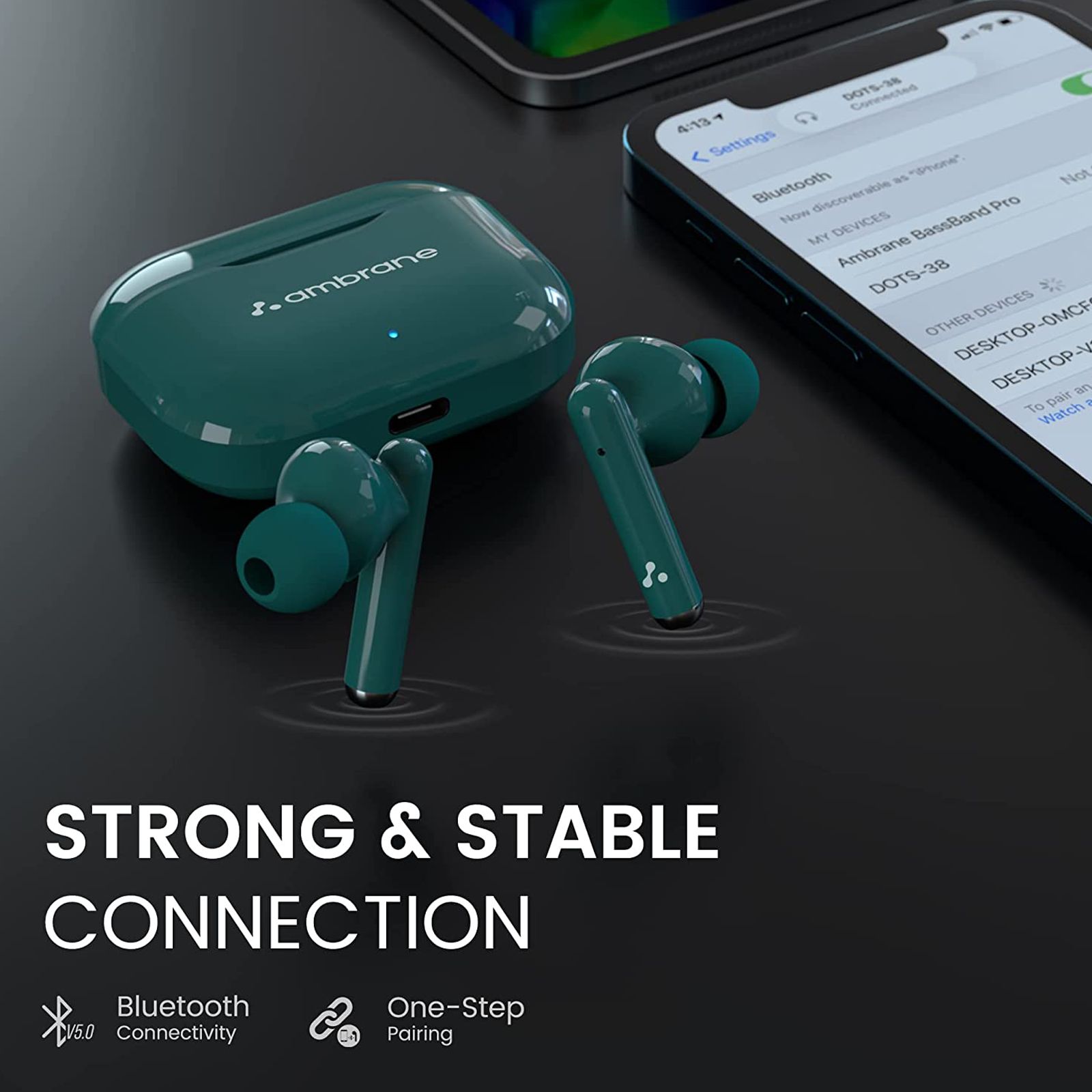 ambrane Dots 38 TWS Earbuds (IPX4 Water Resistant, 19 Hours Playback, Green) ambrane Dots 38 TWS Earbuds (IPX4 Water Resistant, 19 Hours Playback, Green)_6