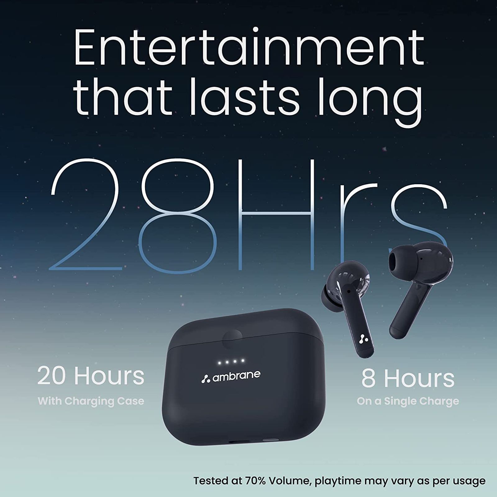 ambrane Dots Hype TWS Earbuds (IPX4 Water Proof, 28 Hours Playtime, Blue)_4