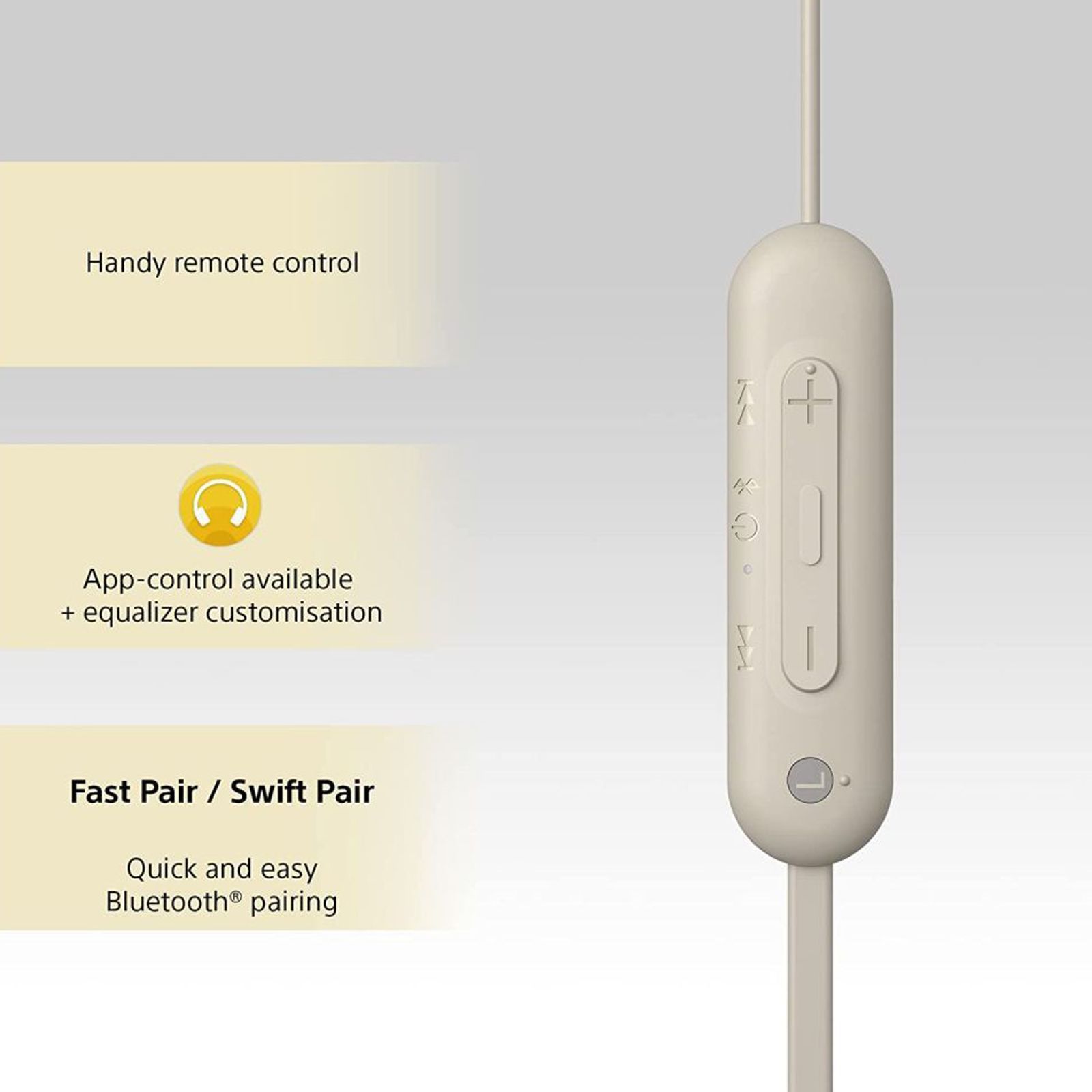 SONY WI-C100 Neckband (IPX4 Sweat & Water Resistant, 25 Hours Playtime, Cream) SONY WI-C100 Neckband (IPX4 Sweat & Water Resistant, 25 Hours Playtime, Cream)_8