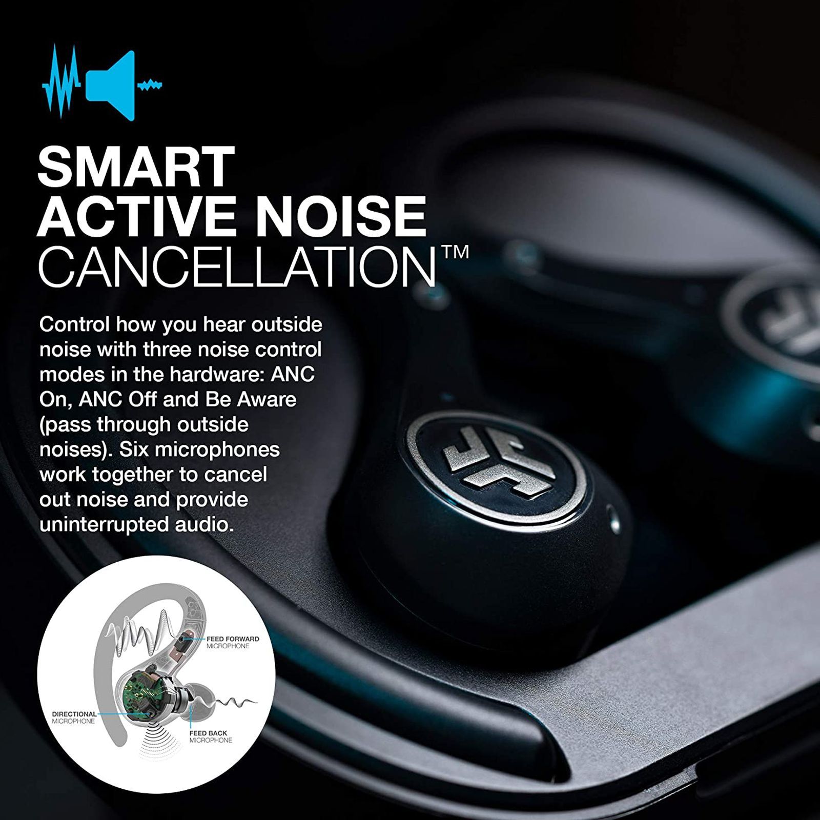 JLAB Epic Air Sport IEUEBEAIRSPTNCRBLK TWS Earbuds with Active Noise Cancellation (IP66 Waterproof, 70 Hours Playback, Black) JLAB Epic Air Sport IEUEBEAIRSPTNCRBLK TWS Earbuds with Active Noise Cancellation (IP66 Waterproof, 70 Hours Playback, Black)_7