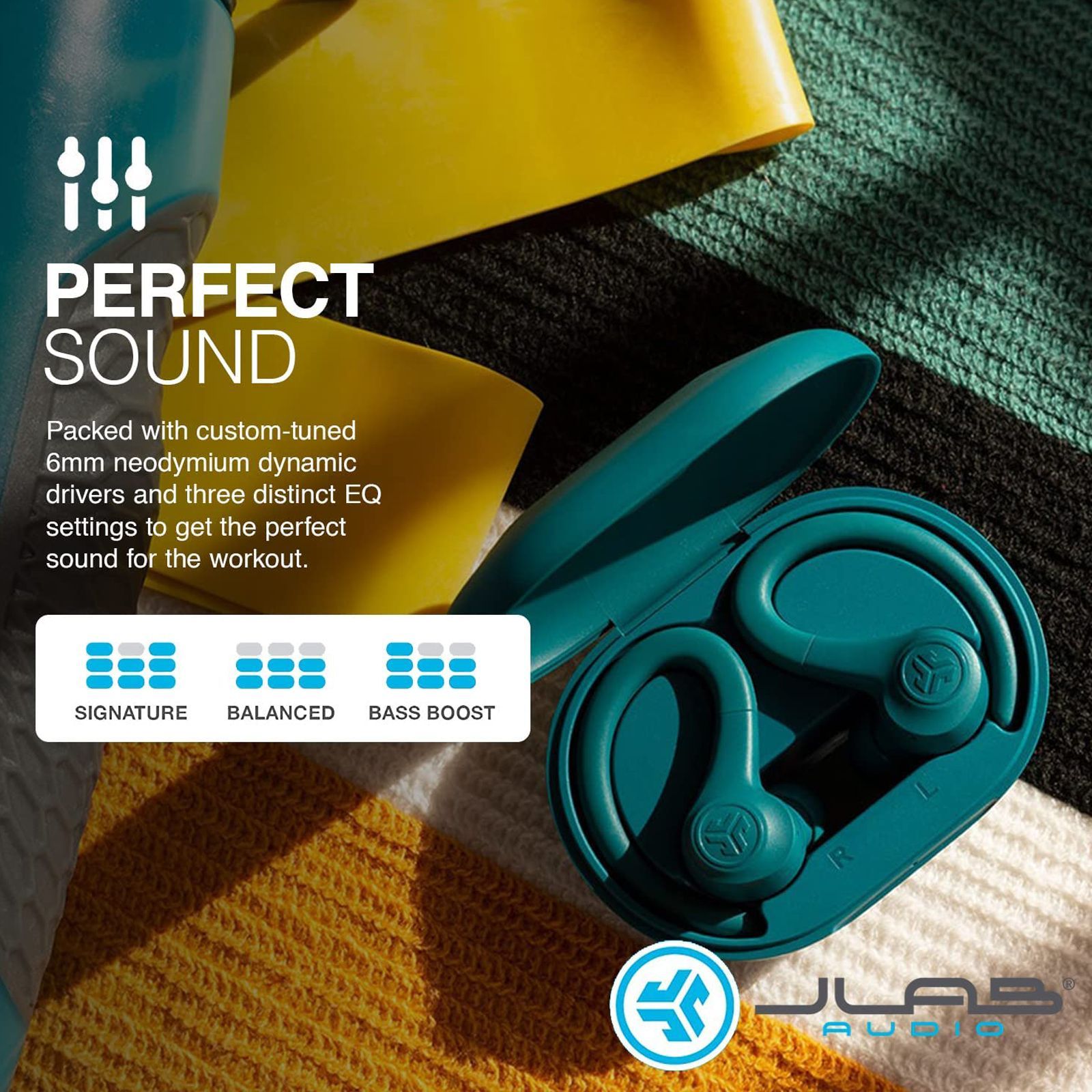 JLAB Go Air Sport IEUEBGAIRSPRTRTEL1 TWS Earbuds (IP55 Water & Sweat Resistant, 32 Hours Playback, Teal)_8
