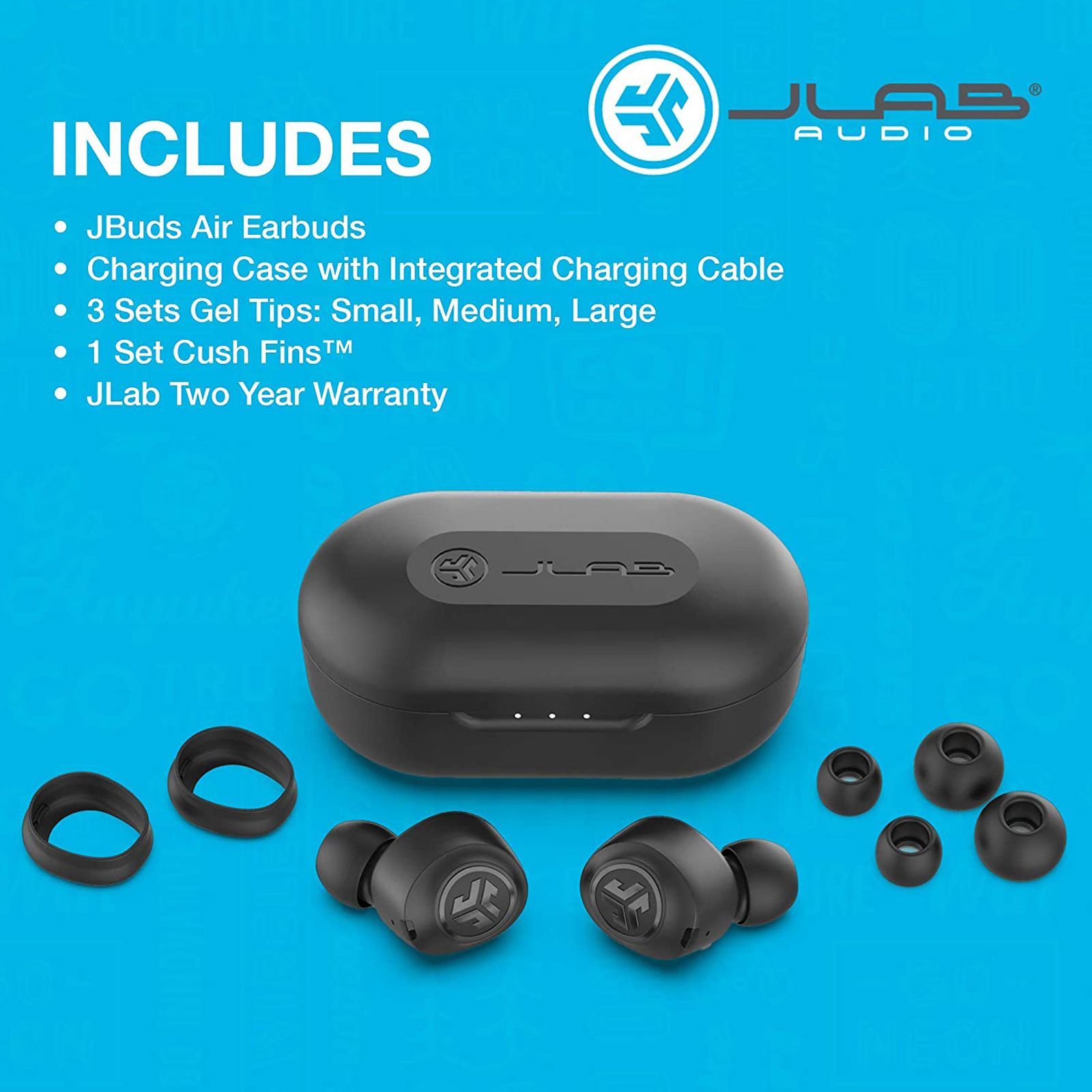 JLAB JBuds Air True IEUEBJBUDSAIRRBLK8 TWS Earbuds (IPX4 Sweat & Water Resistant, 32 Hours Playback, Black)_3