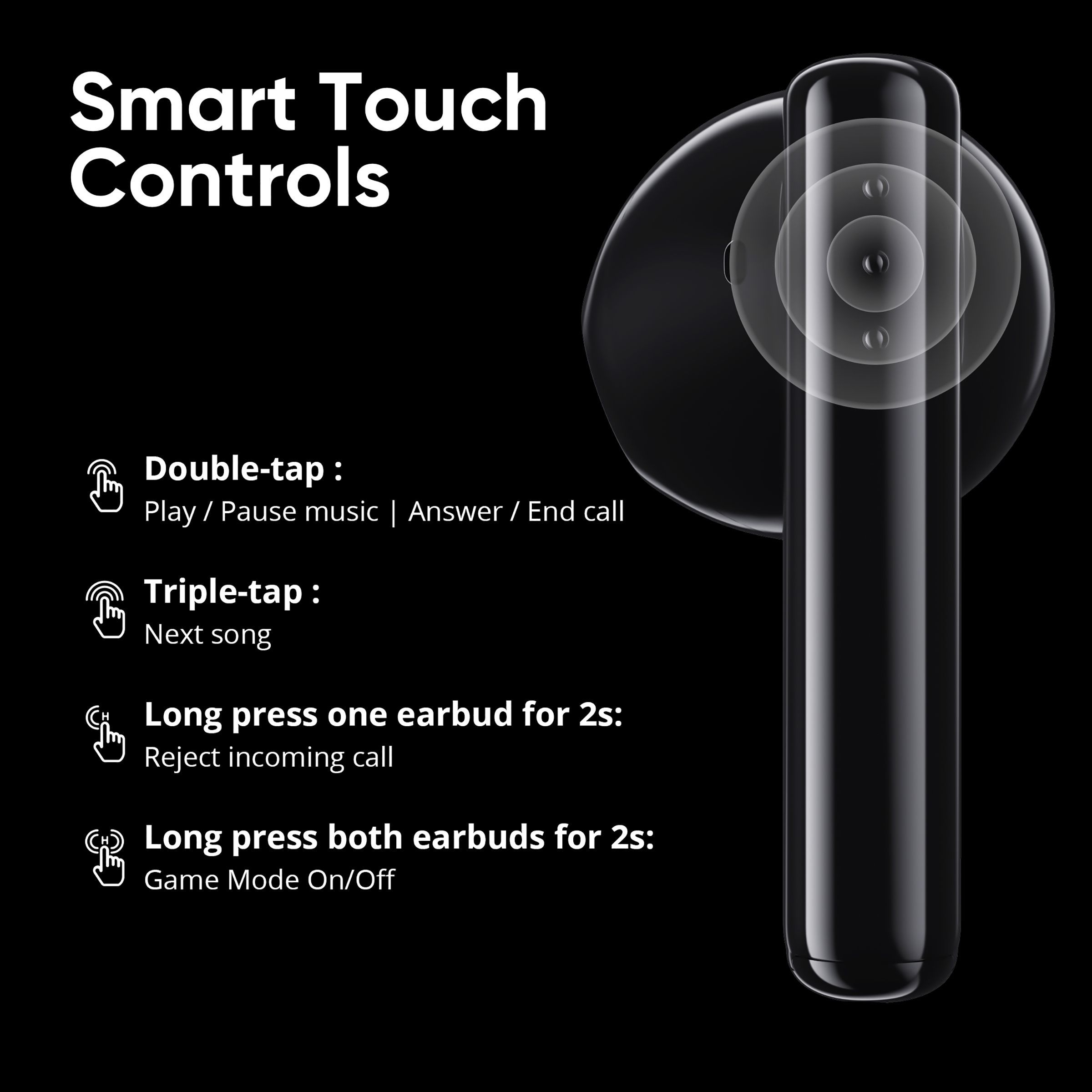 DIZO by realme TechLife Buds P 790200501 TWS Earbuds with Environmental Noise Cancellation (IPX4 Sweat & Water Resistant, 40 Hours Playback, Dynamo Black)_12