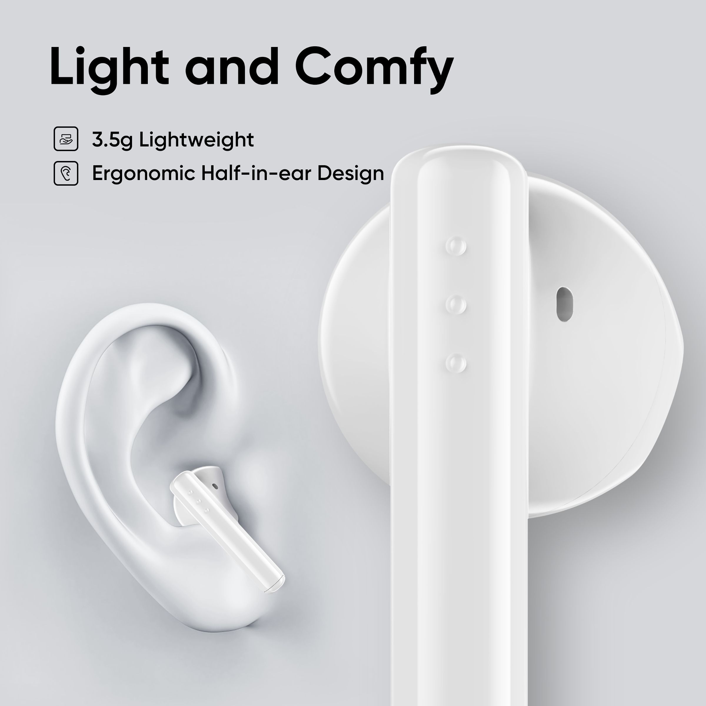 DIZO by realme TechLife Buds P 790200505 TWS Earbuds with Environmental Noise Cancellation (IPX4 Water Resistant, 40 Hours Playback, Marble White)_7