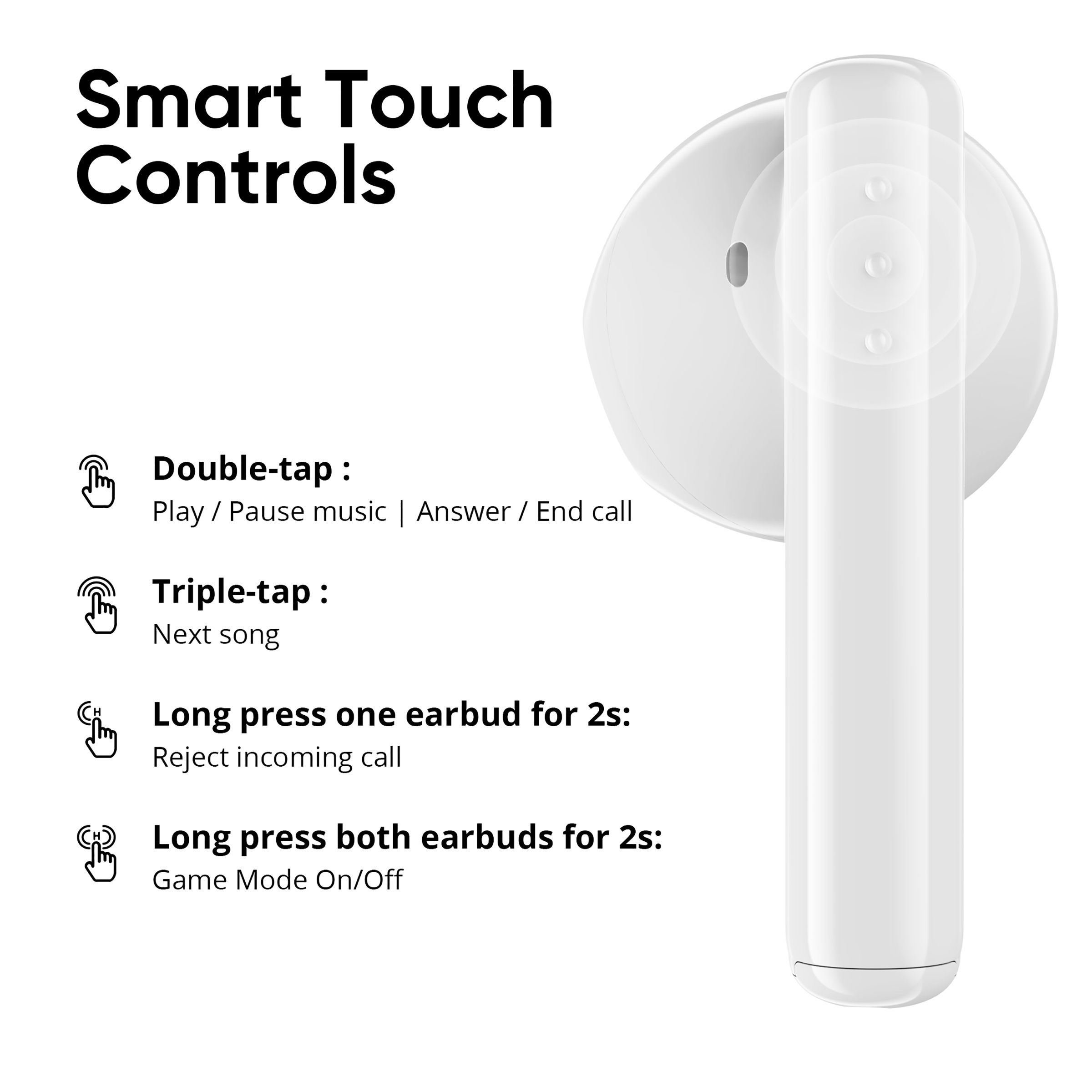 DIZO by realme TechLife Buds P 790200505 TWS Earbuds with Environmental Noise Cancellation (IPX4 Water Resistant, 40 Hours Playback, Marble White)_13