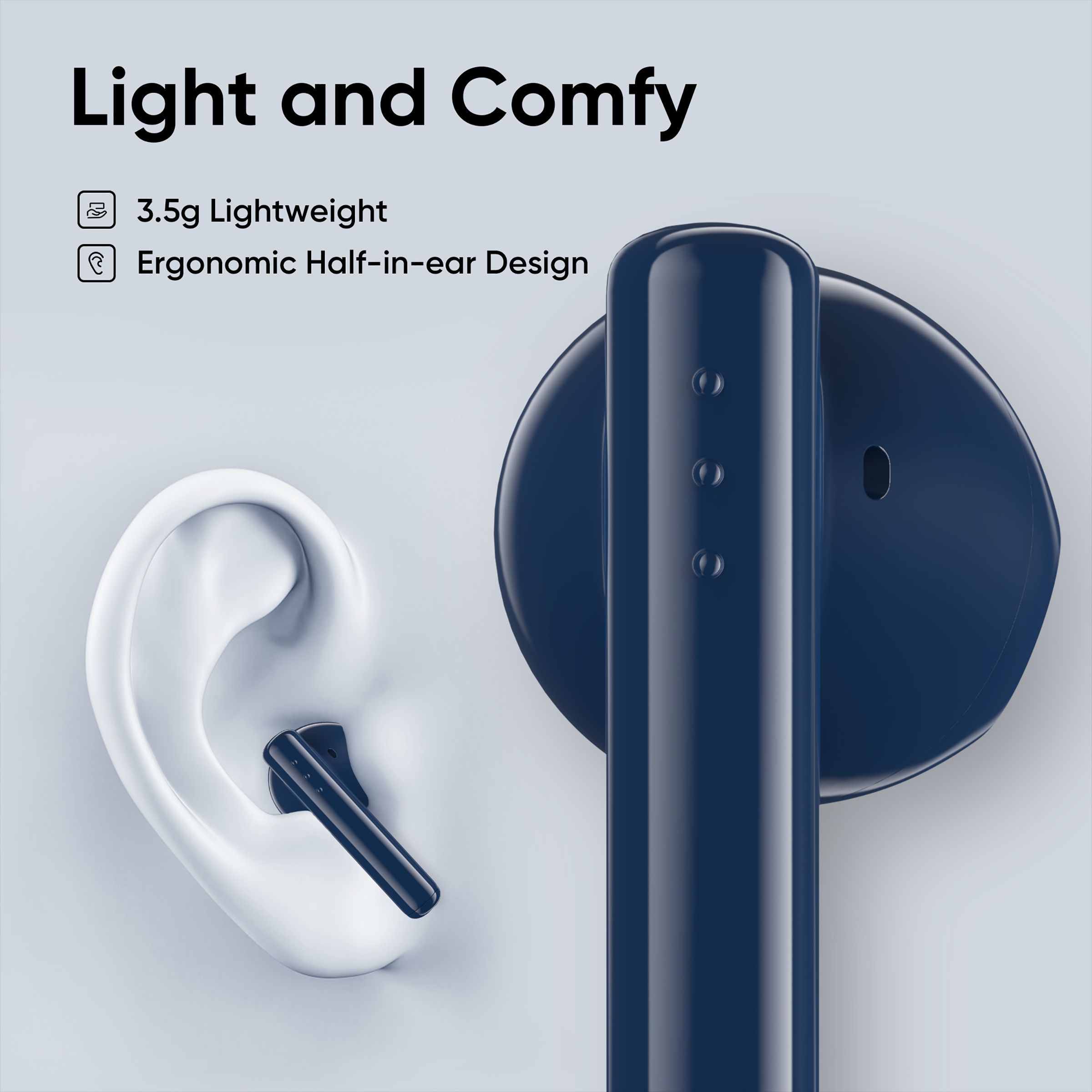 DIZO by realme TechLife Buds P 790200502 TWS Earbuds with Noise Cancellation (IPX4 Water Resistant, 40 Hours Playtime, Shady Blue)_7