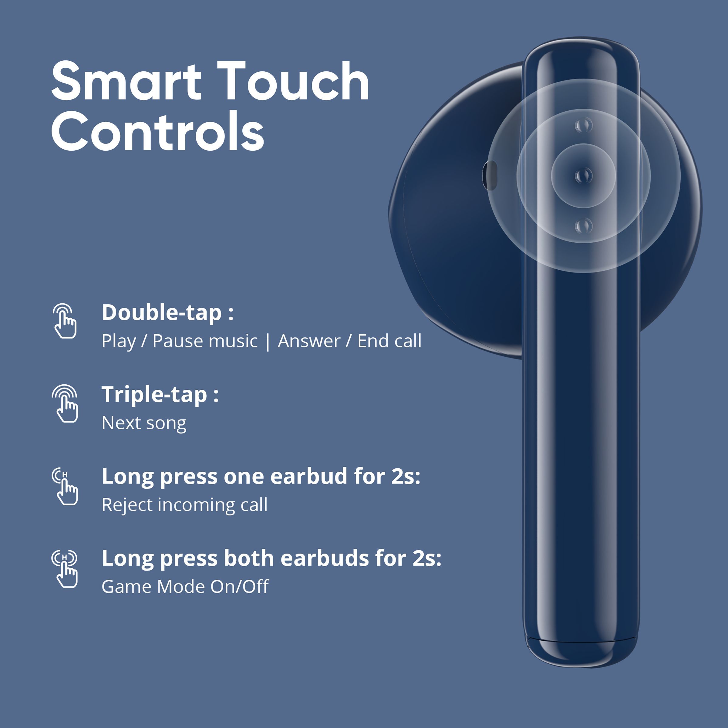 DIZO by realme TechLife Buds P 790200502 TWS Earbuds with Noise Cancellation (IPX4 Water Resistant, 40 Hours Playtime, Shady Blue)_13