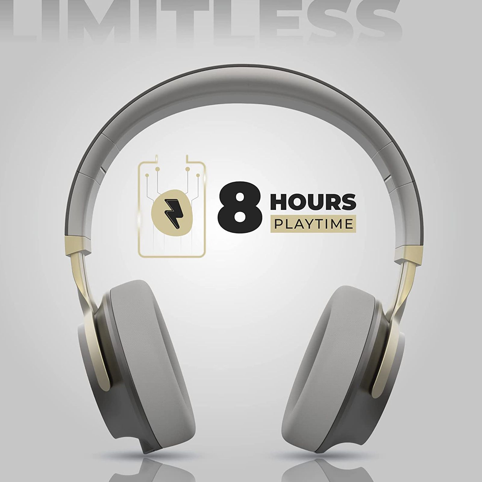 HAMMER Bash 2.0 Bluetooth Headset with Mic (8 Hours Playback, On Ear, Grey)_6