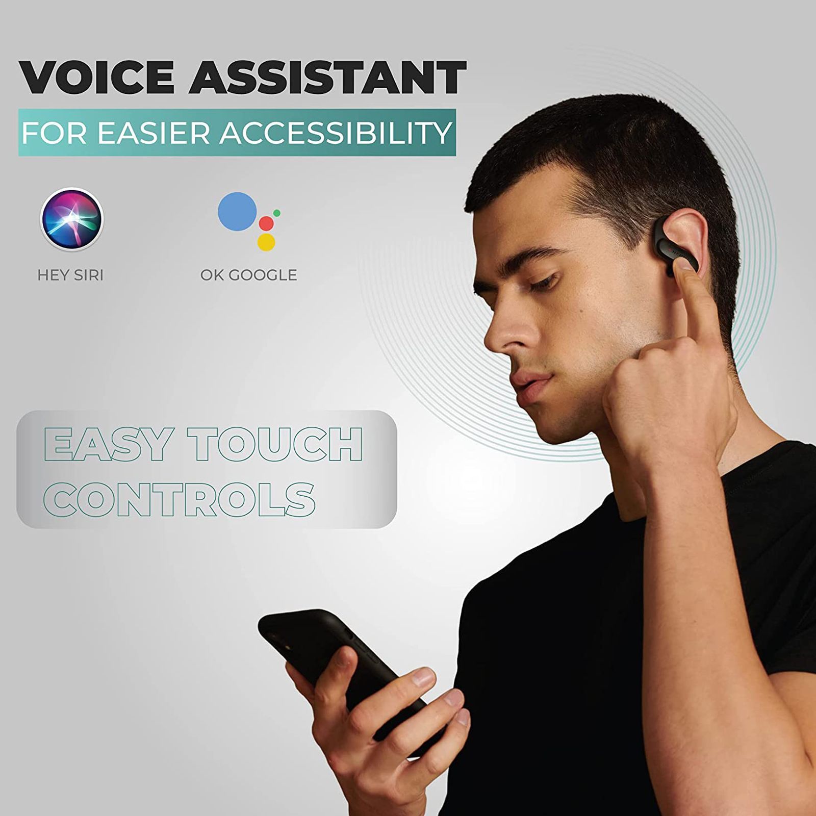 HAMMER KO 2.0 TWS Earbuds (IPX4 Water Resistant, 20 Hours Playtime, Black)_4