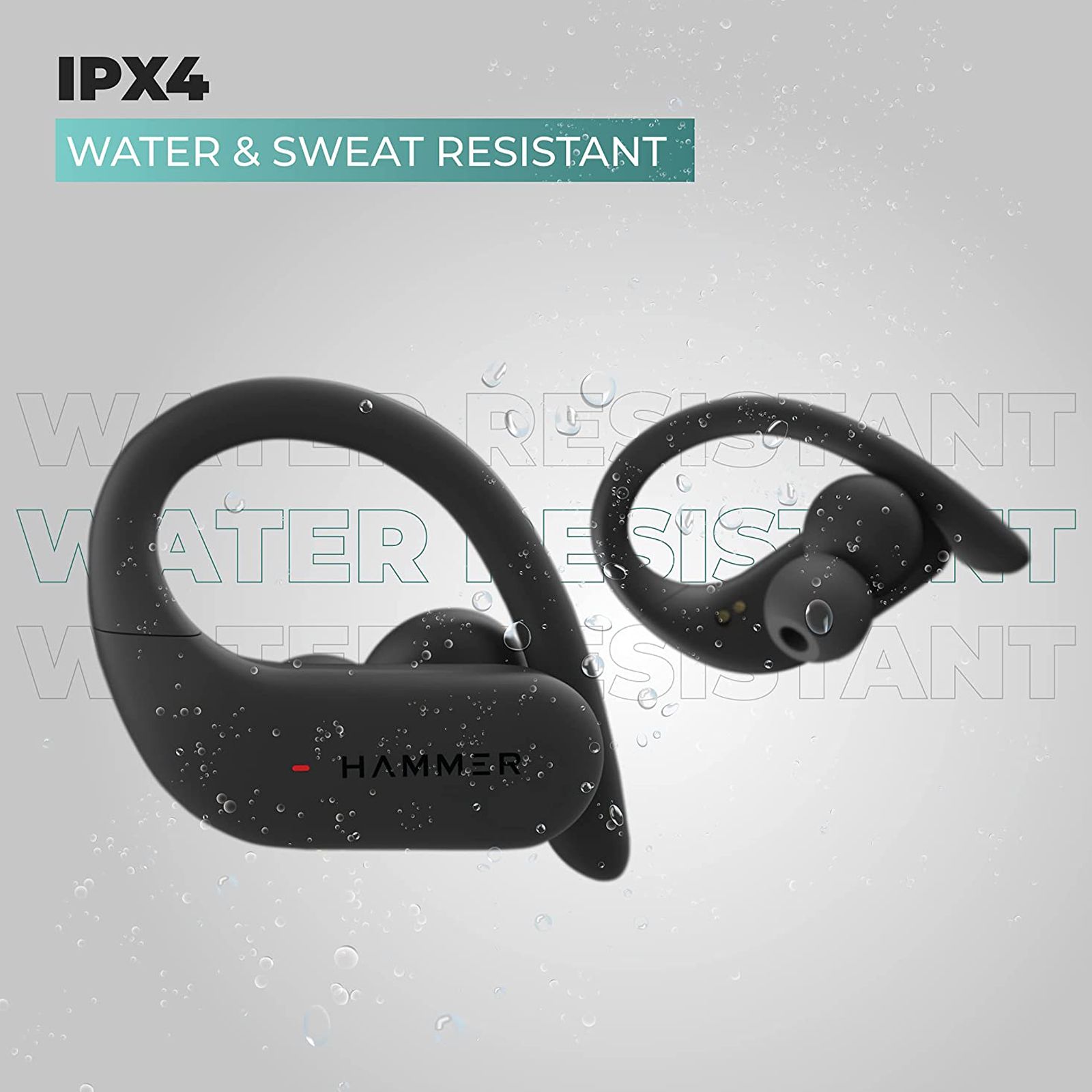 HAMMER KO 2.0 TWS Earbuds (IPX4 Water Resistant, 20 Hours Playtime, Black)_5
