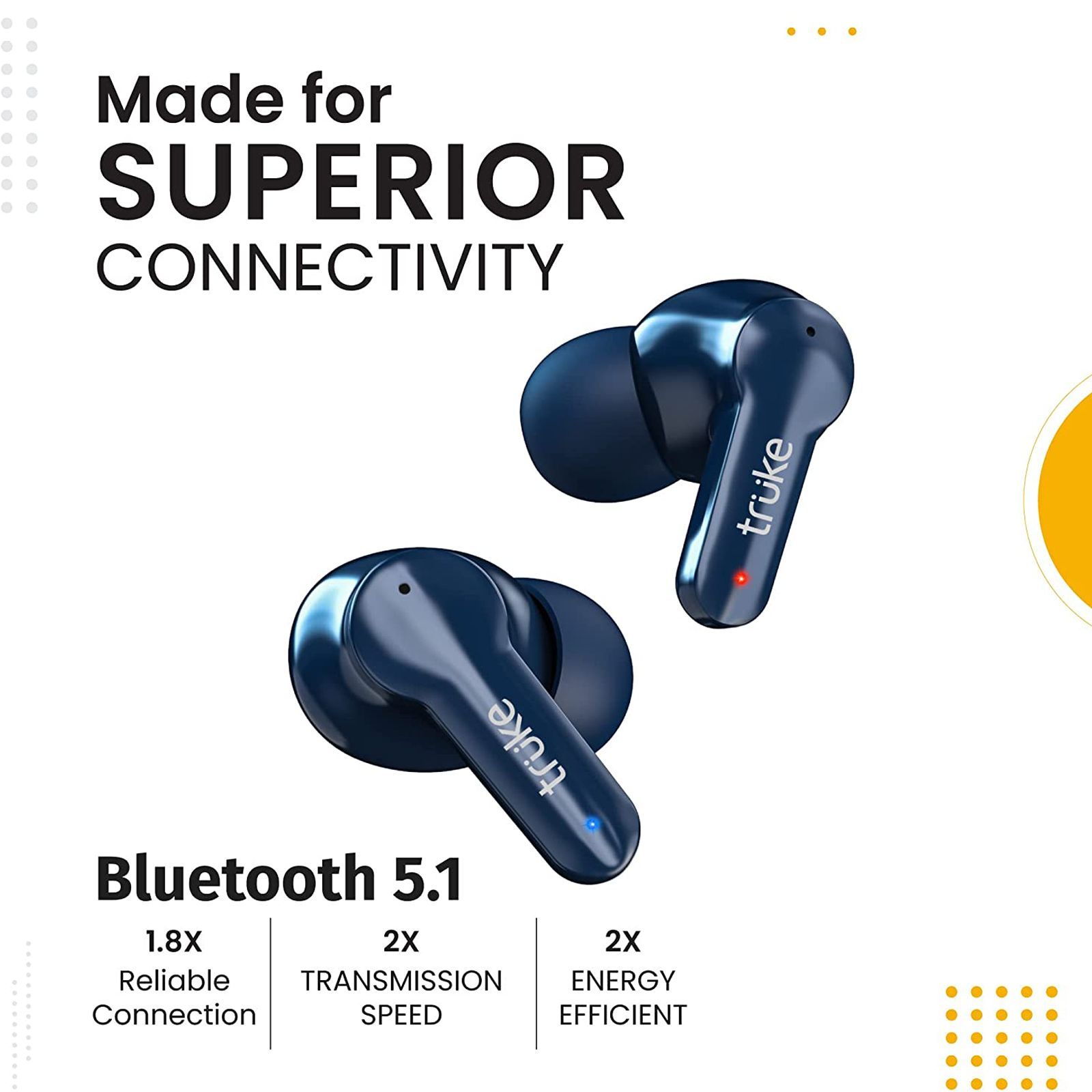 truke Buds Q1 TWS Earbuds with Environmental Noise Cancellation (IPX4 Sweat & Water Resistant, Fast Charge, Blue)_8