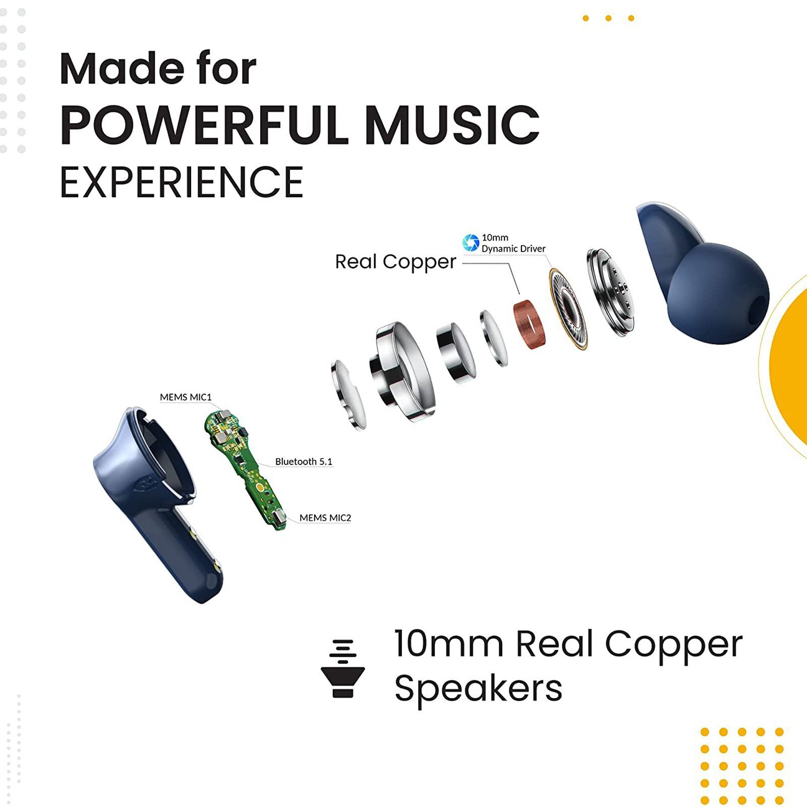 truke Buds Q1 TWS Earbuds with Environmental Noise Cancellation (IPX4 Sweat & Water Resistant, Fast Charge, Blue)_6