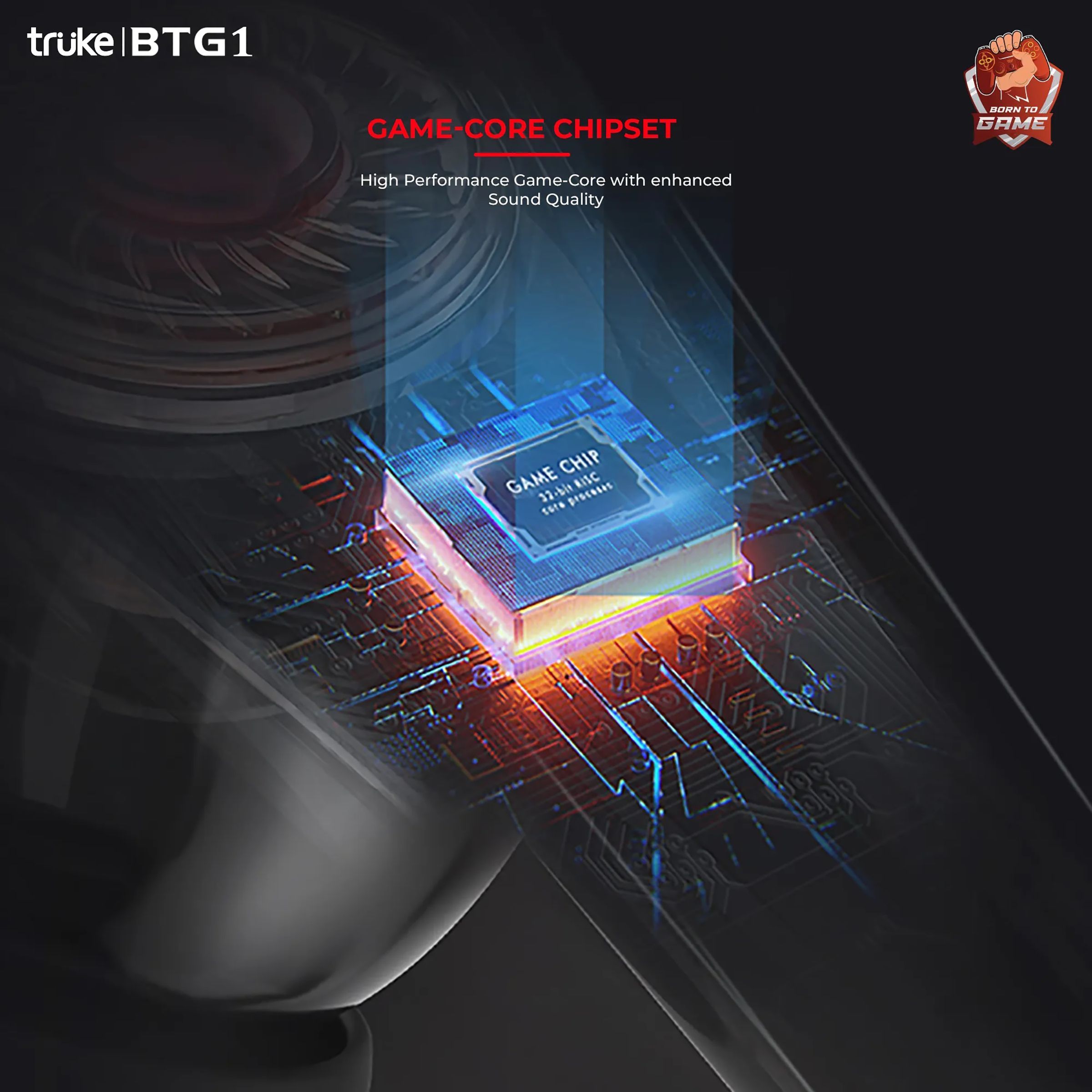 truke BTG 1 E211 TWS Earbuds with Dual Noise Cancellation (IPX4 Sweat & Water Resistant, 48 Hours Playback, Black)_3