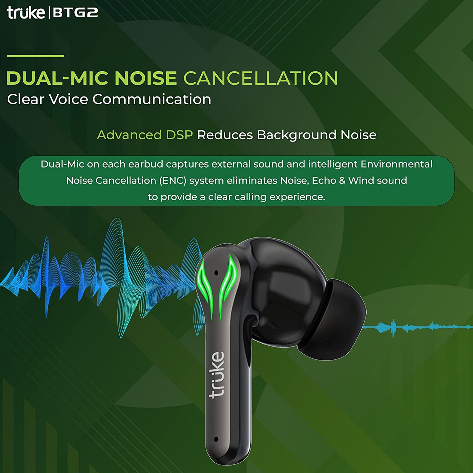 truke BTG 2 E212 TWS Earbuds with Noise Isolation (IPX4 Water Resistant, 48 Hours Playback, Black)_7
