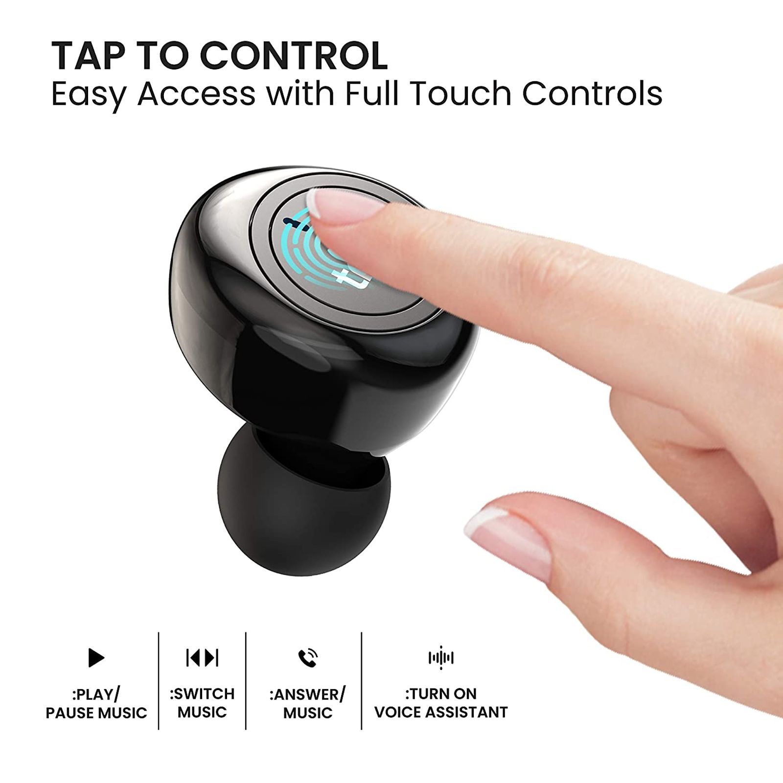 truke Fit 1+ B097 TWS Earbuds with Noise Isolation (IPX4 Sweat & Water Resistant, Dedicated Gaming Mode, Black)_6