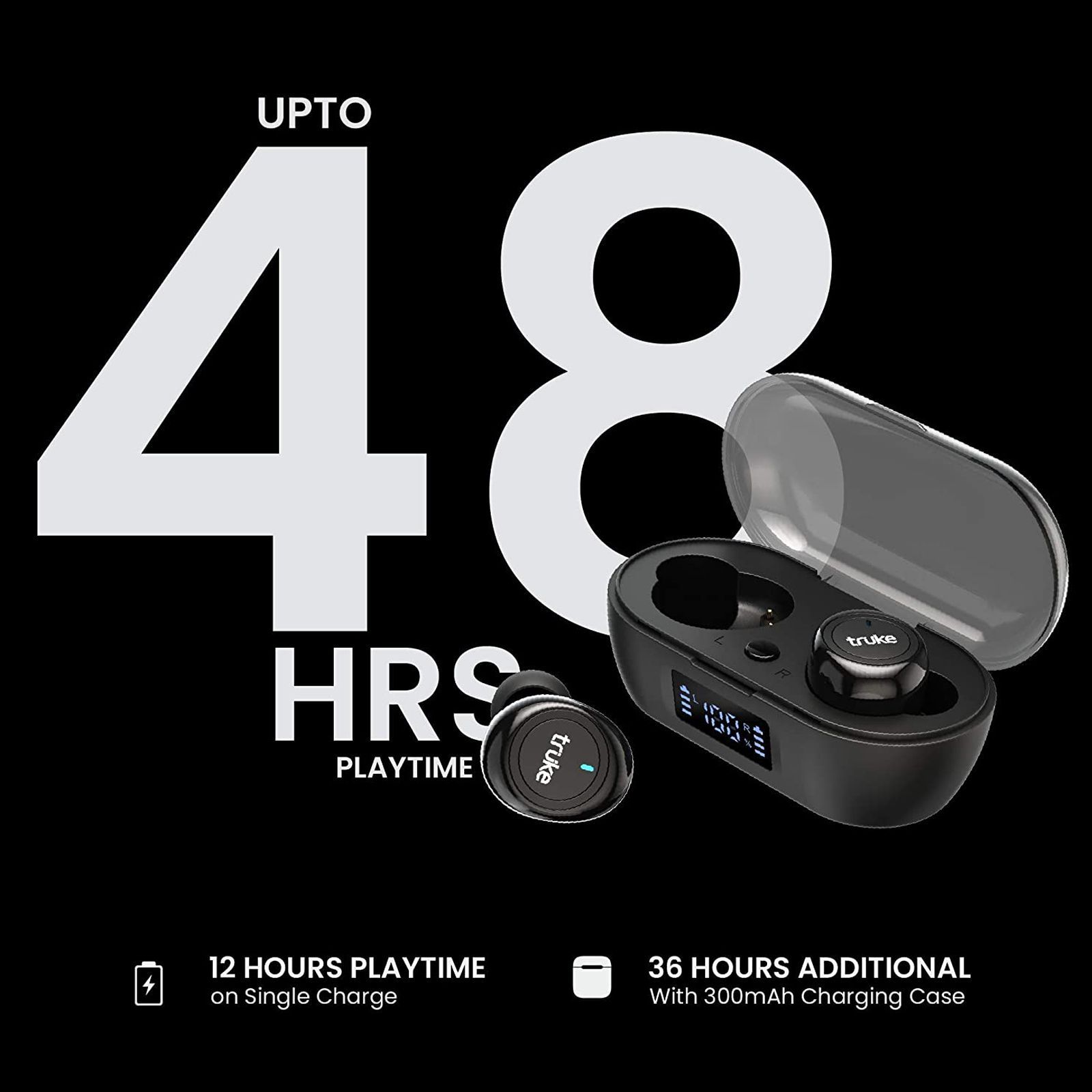 truke Fit 1+ B097 TWS Earbuds with Noise Isolation (IPX4 Sweat & Water Resistant, Dedicated Gaming Mode, Black)_5