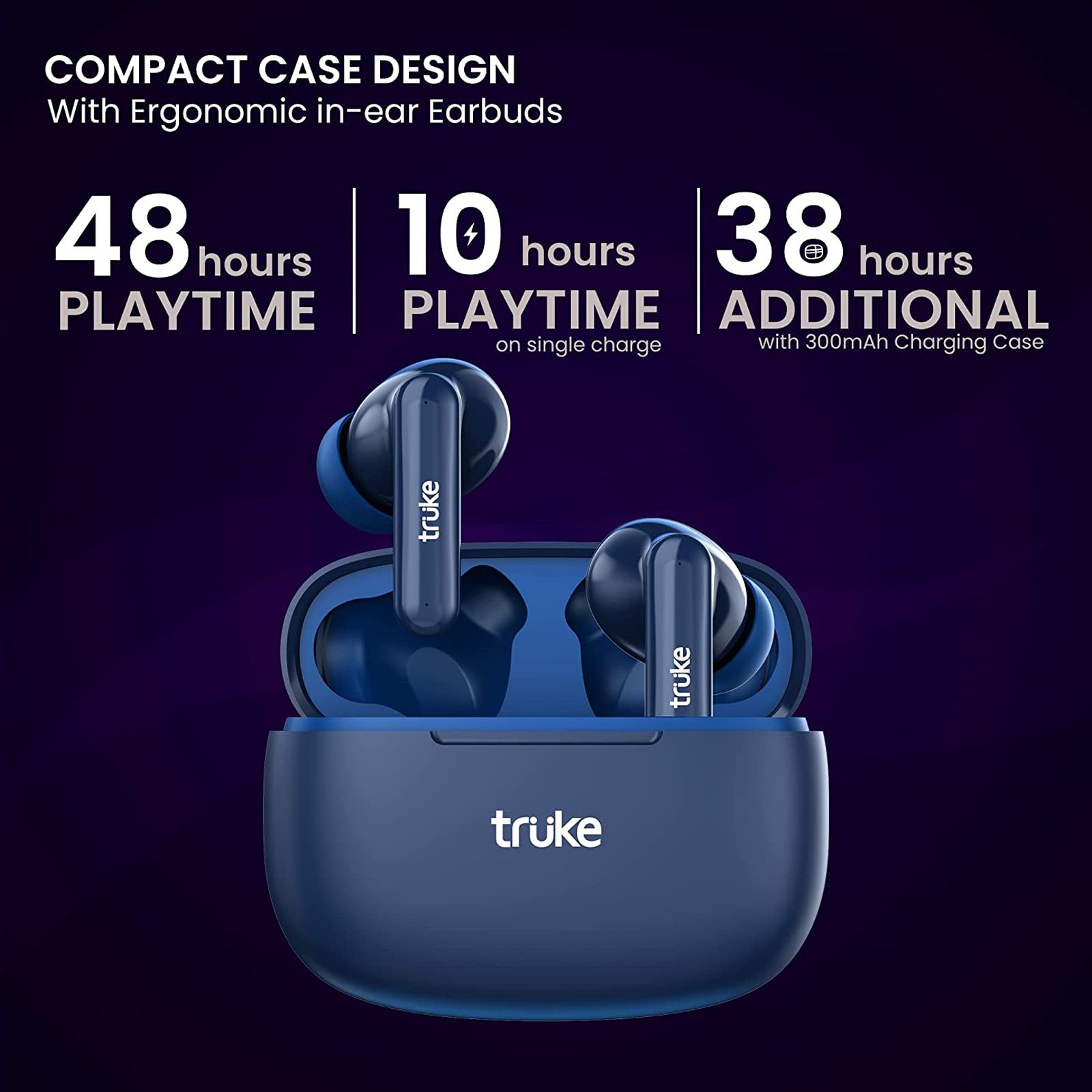 truke Airbuds Lite E1 TWS Earbuds with AI Noise Cancellation (IPX4 Sweat & Water Resistant, 48 Hours Playback, Blue) truke Airbuds Lite E1 TWS Earbuds with AI Noise Cancellation (IPX4 Sweat & Water Resistant, 48 Hours Playback, Blue)_6