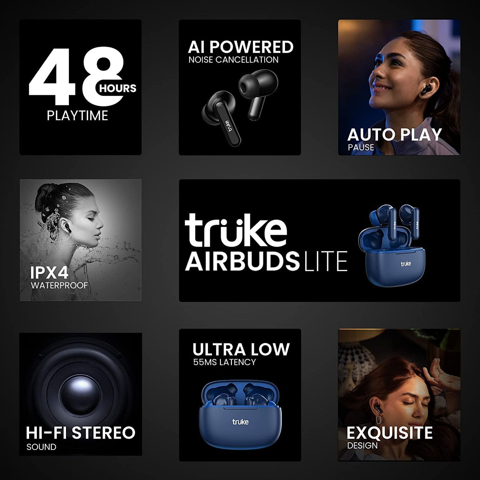 truke Airbuds Lite E1 TWS Earbuds with AI Noise Cancellation (IPX4 Sweat & Water Resistant, 48 Hours Playback, Blue) truke Airbuds Lite E1 TWS Earbuds with AI Noise Cancellation (IPX4 Sweat & Water Resistant, 48 Hours Playback, Blue)_7