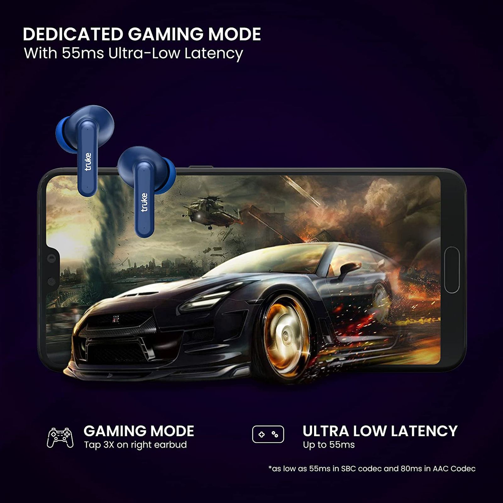 truke Airbuds Lite E1 TWS Earbuds with AI Noise Cancellation (IPX4 Sweat & Water Resistant, 48 Hours Playback, Blue) truke Airbuds Lite E1 TWS Earbuds with AI Noise Cancellation (IPX4 Sweat & Water Resistant, 48 Hours Playback, Blue)_4