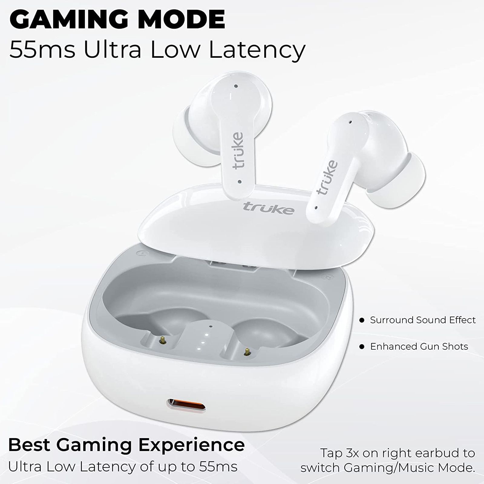 truke Buds S2 E213 TWS Earbuds with AI Noise Cancellation (IPX4 Water Resistant, 48 Hours Playback, White)_8