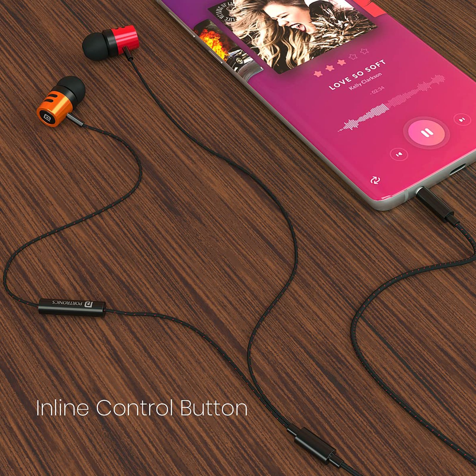 PORTRONICS Ear 2 POR-1371 Wired Earphone with Mic (In-Ear, Black)_4