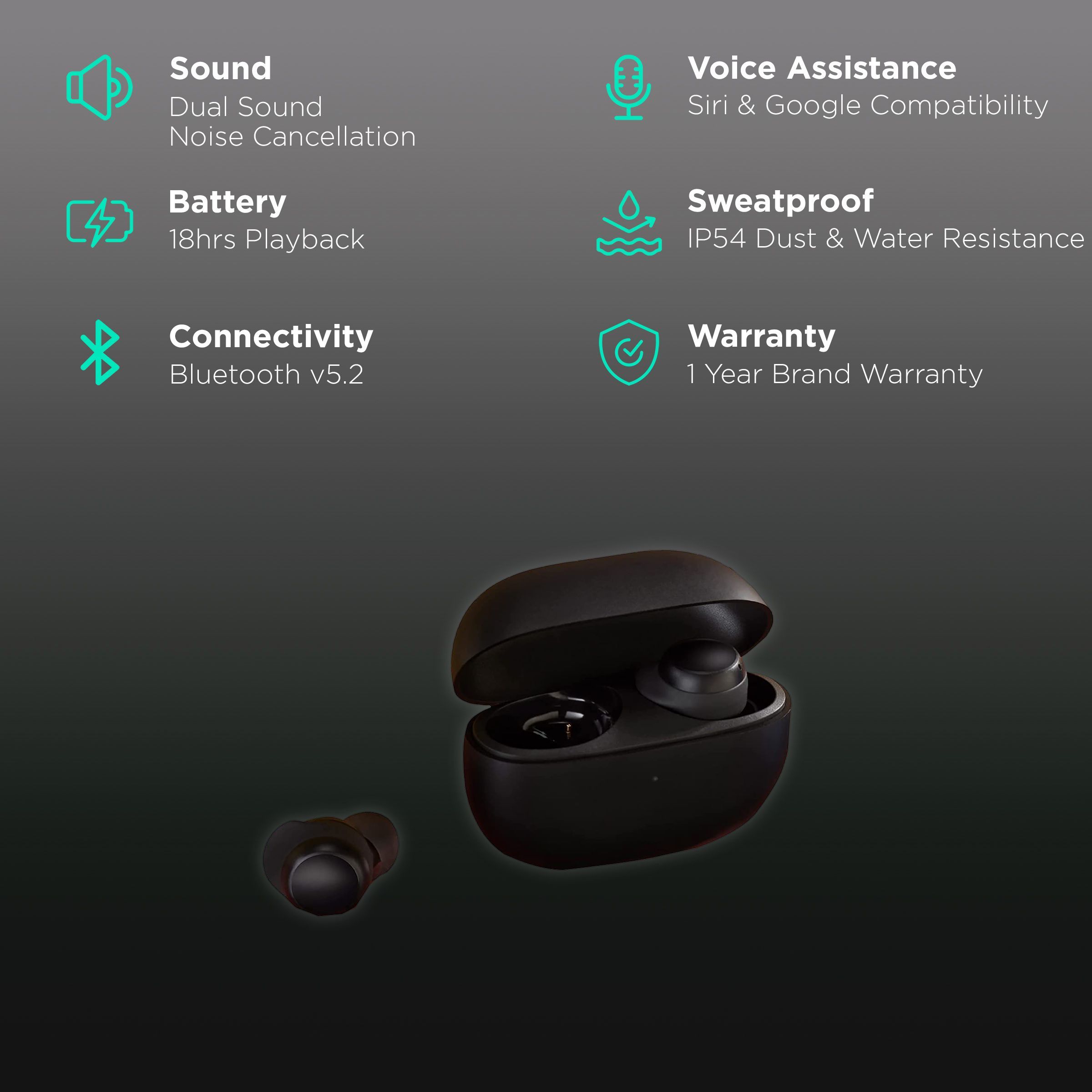 Redmi Buds 3 Lite M2110E1 TWS Earbuds with Environmental Noise Cancellation (IP54 Dust & Splash Resistant, 18 Hours Playback, Black)_2