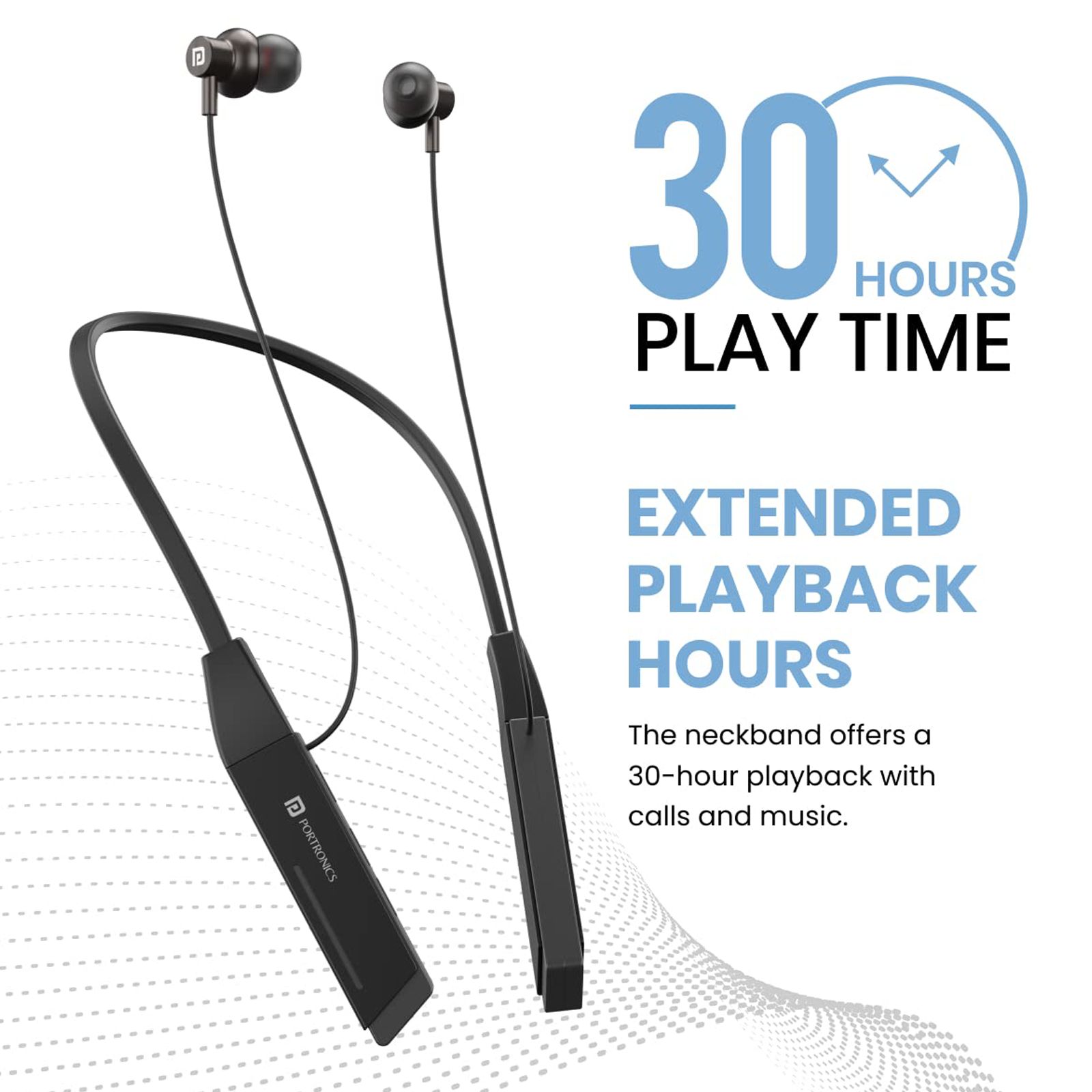 PORTRONICS Harmonics Z2 POR 1718 Neckband with Environmental Noise Cancellation (HD Stereo Bass, Black) PORTRONICS Harmonics Z2 POR 1718 Neckband with Environmental Noise Cancellation (HD Stereo Bass, Black)_6
