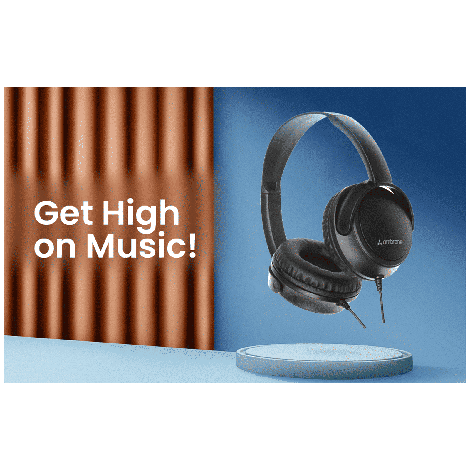 ambrane HP100 FGHP000020 Wired Headphone with Mic (On Ear, Black) ambrane HP100 FGHP000020 Wired Headphone with Mic (On Ear, Black)_5