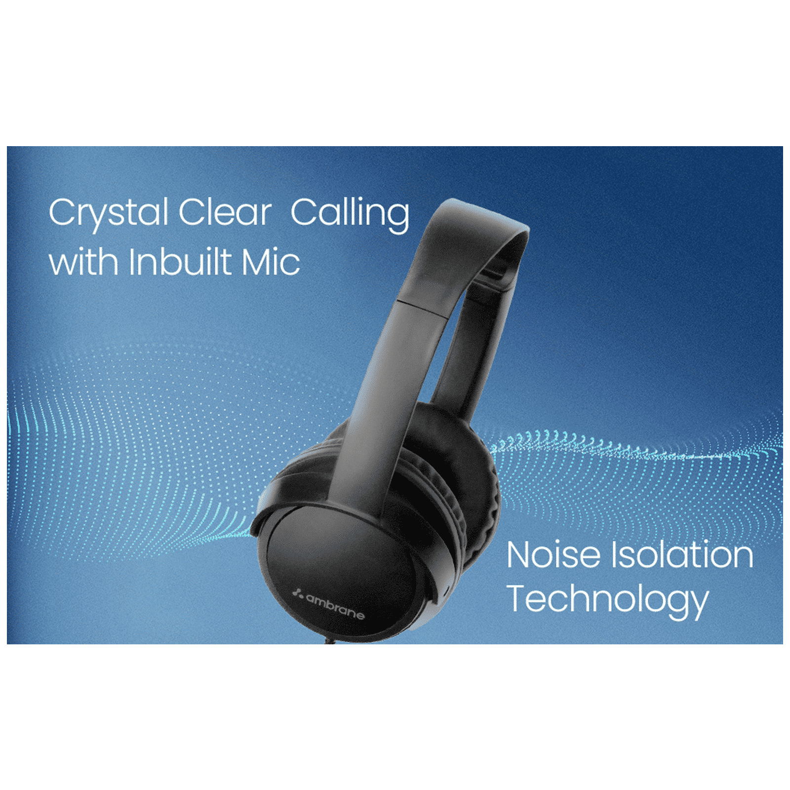 ambrane HP100 FGHP000020 Wired Headphone with Mic (On Ear, Black) ambrane HP100 FGHP000020 Wired Headphone with Mic (On Ear, Black)_6