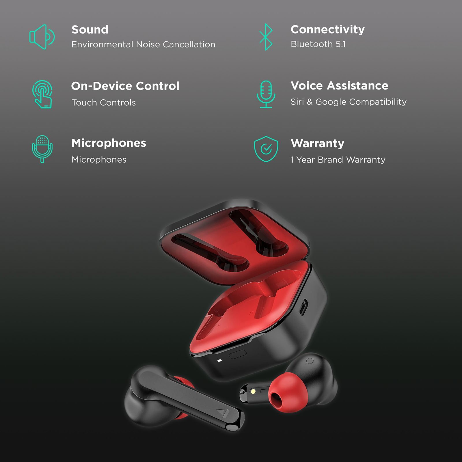 boAt Airdopes 458 TWS Earbuds with Environmental Noise Cancellation (IPX5 Water Resistant, ASAP Charge, Active Black)_2