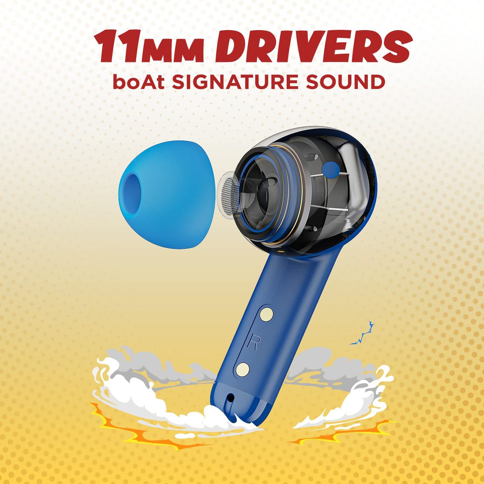 boAt Airdopes 458 TWS Earbuds with Environmental Noise Cancellation (IPX5 Water Resistant, ASAP Charge, Sport Blue) boAt Airdopes 458 TWS Earbuds with Environmental Noise Cancellation (IPX5 Water Resistant, ASAP Charge, Sport Blue)_5