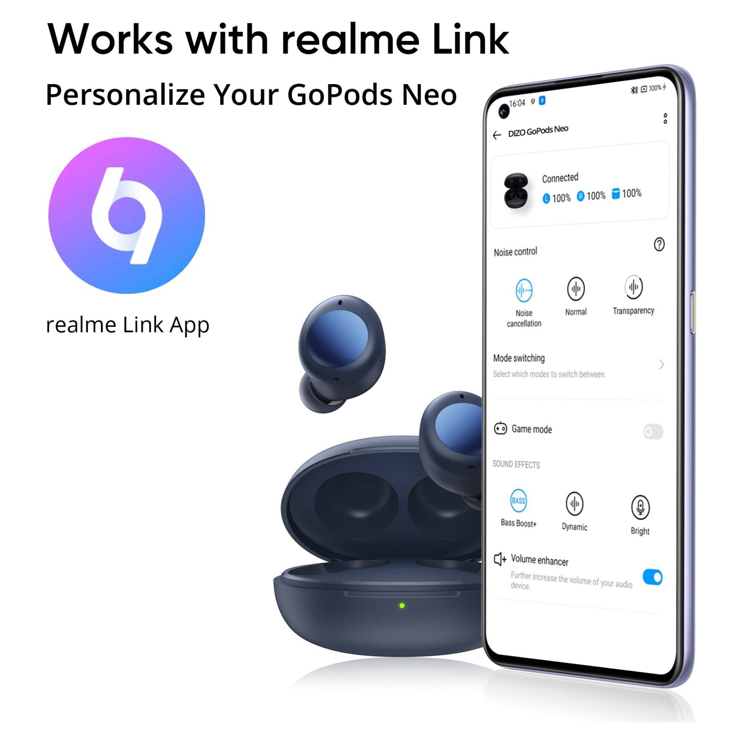 DIZO GoPods Neo TWS Earbuds with Active Noise Cancellation (IPX5 Water Resistant, 28 Hours Playback, Deep Blue) DIZO GoPods Neo TWS Earbuds with Active Noise Cancellation (IPX5 Water Resistant, 28 Hours Playback, Deep Blue)_9