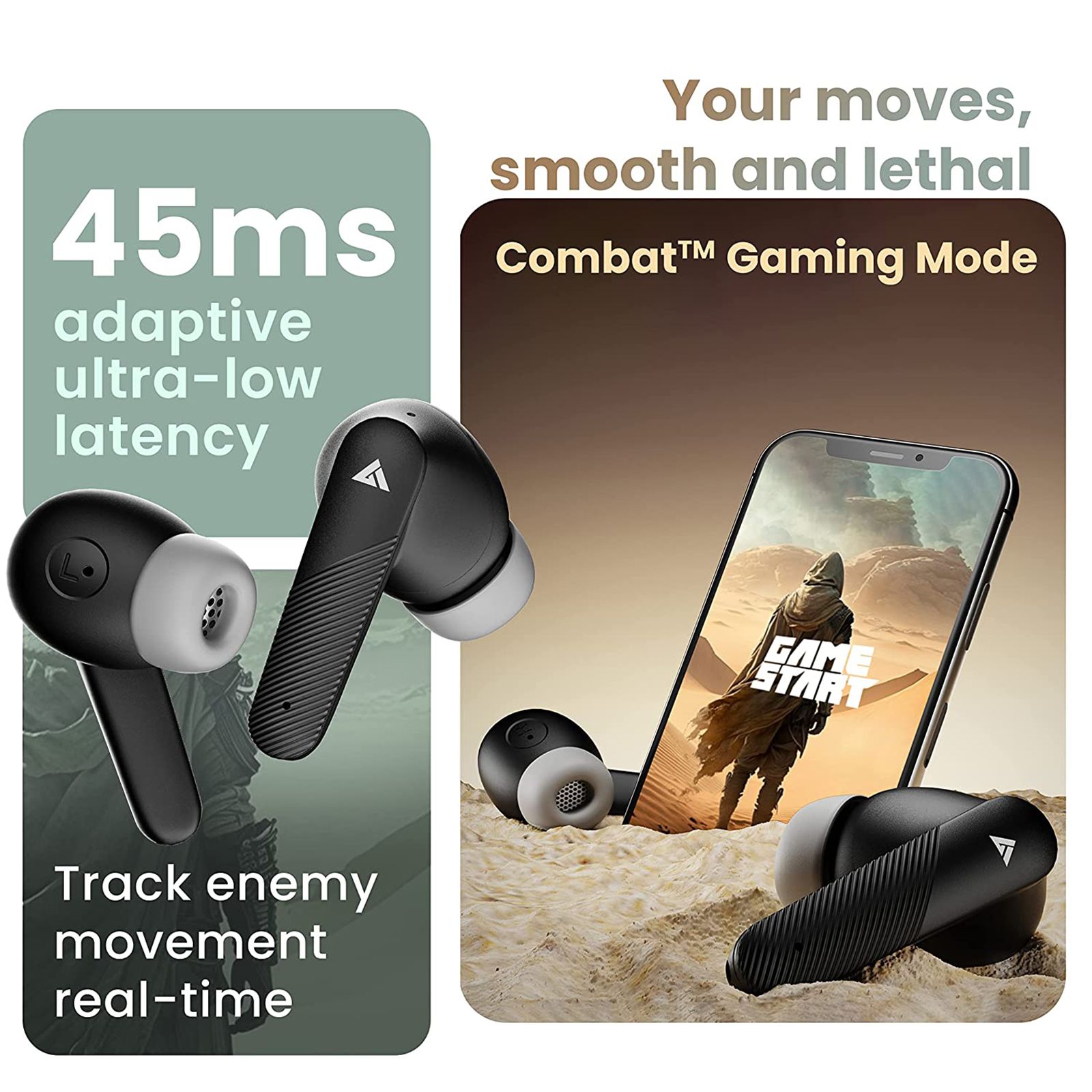 GOBOULT X60 TWS Earbuds with Active Noise Cancellation (IPX5 Water Resistant, Zen Quad Mic, Black)_8